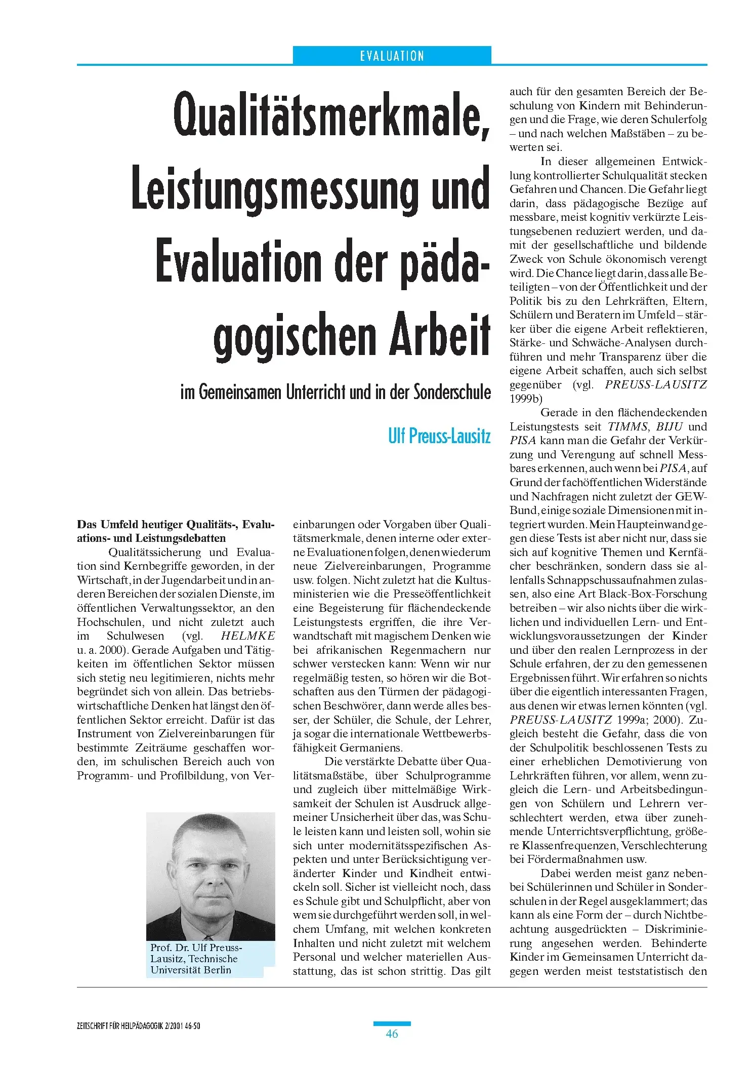 Zeitschrift für Heilpädagogik Artikel