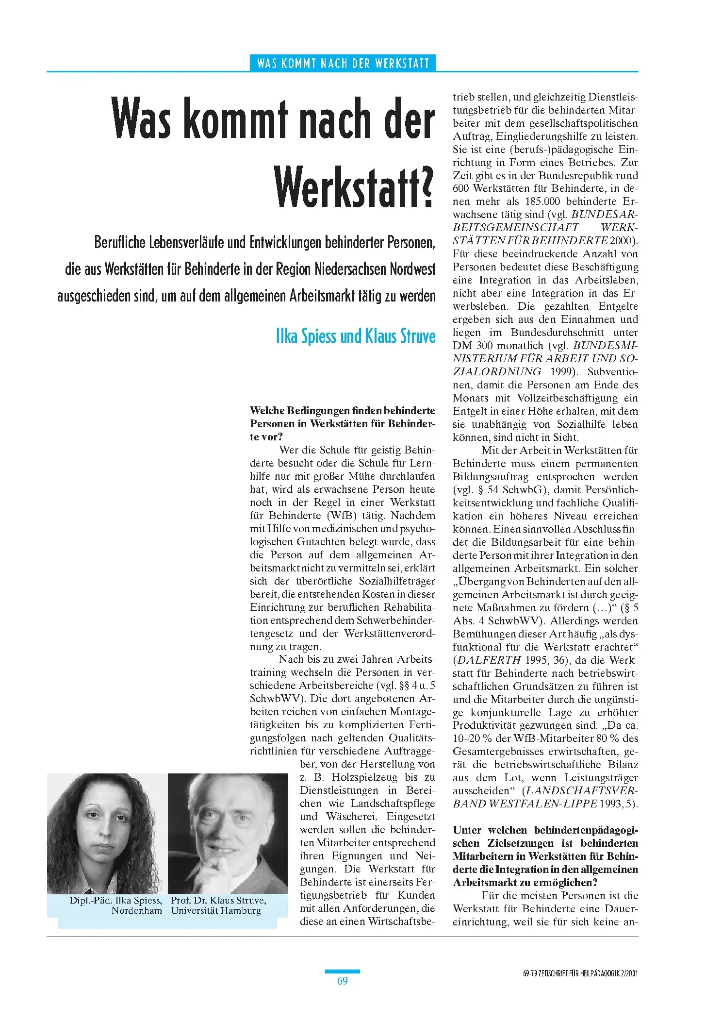 Zeitschrift für Heilpädagogik Artikel