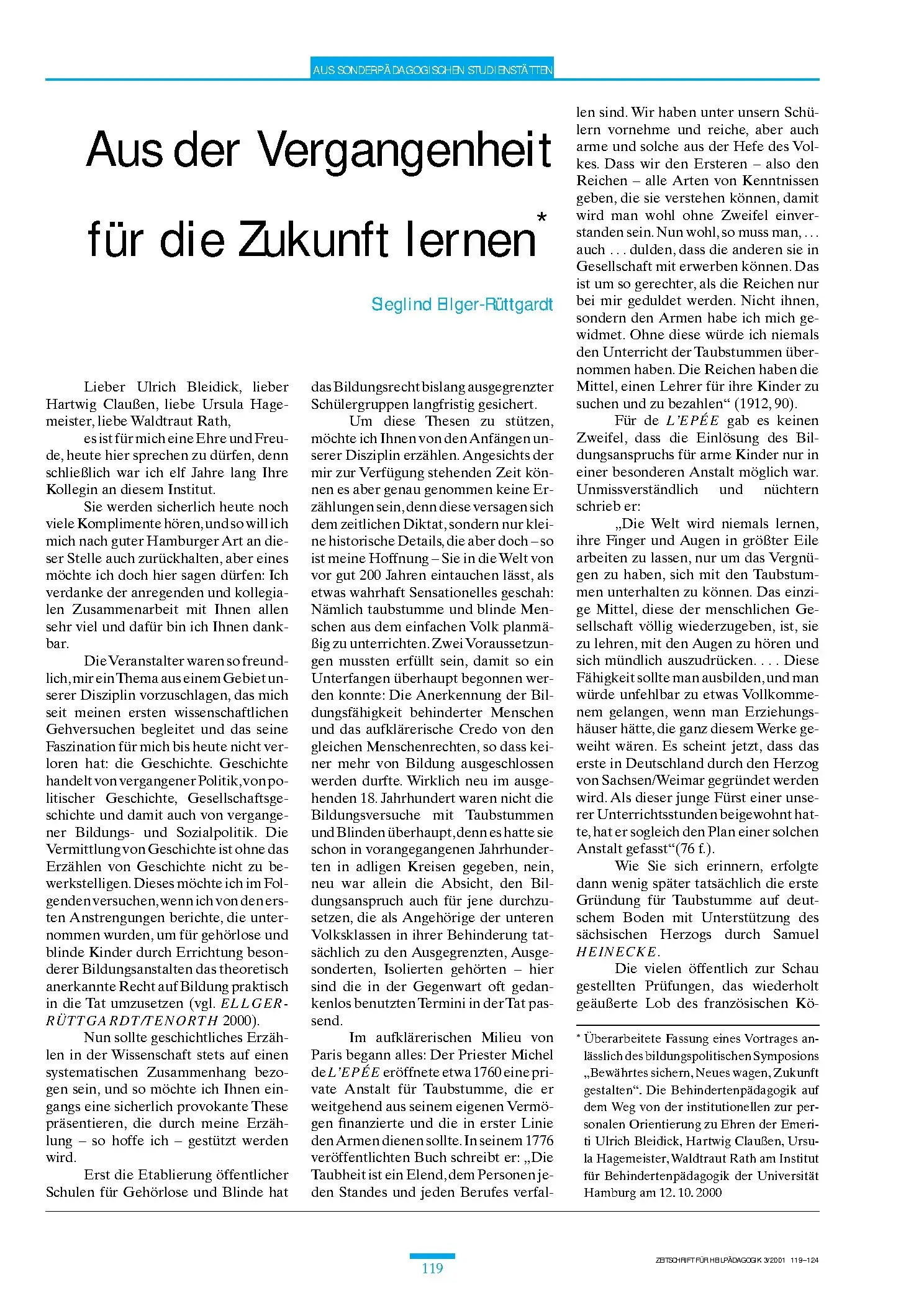 Zeitschrift für Heilpädagogik Artikel