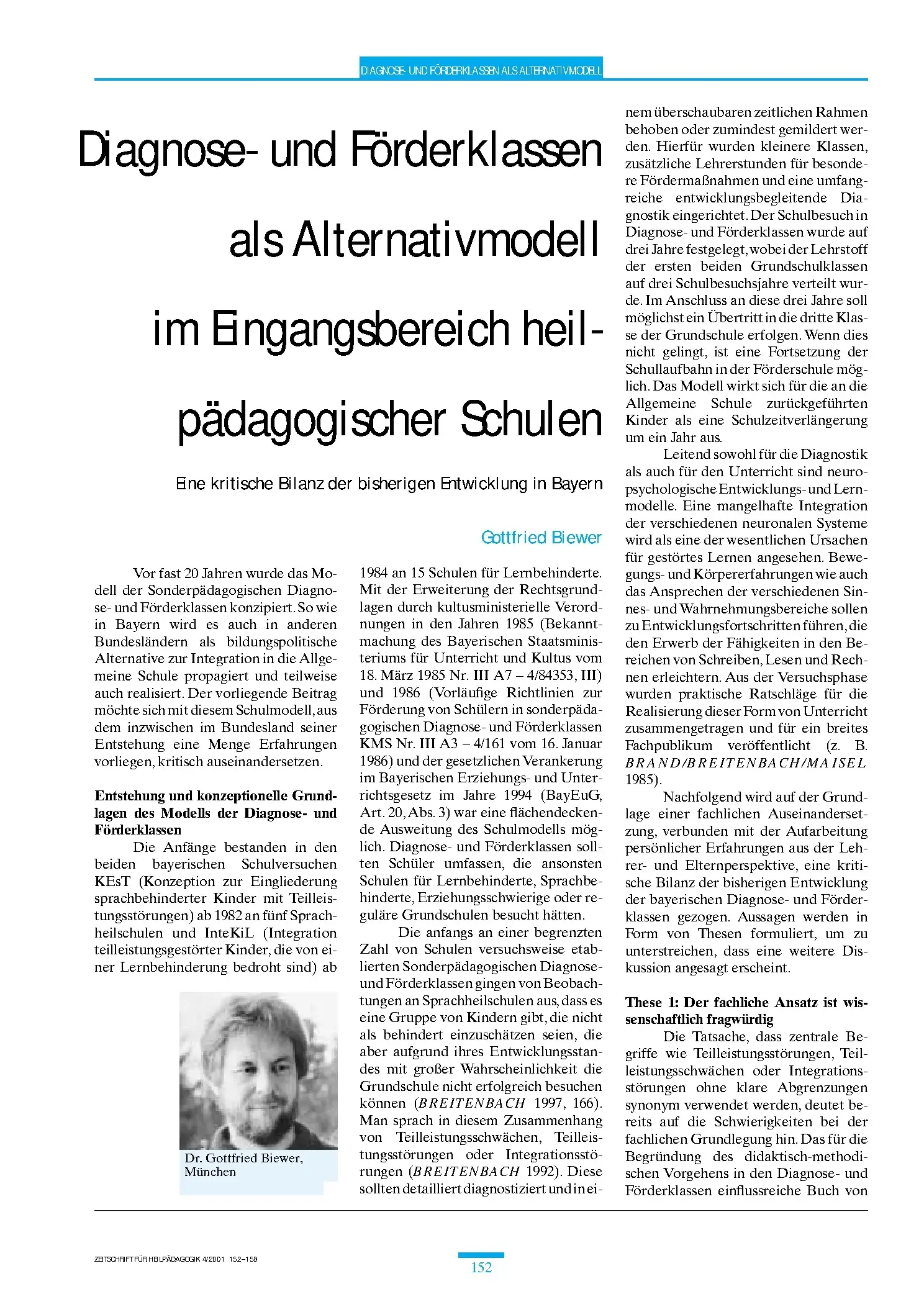 Zeitschrift für Heilpädagogik Artikel