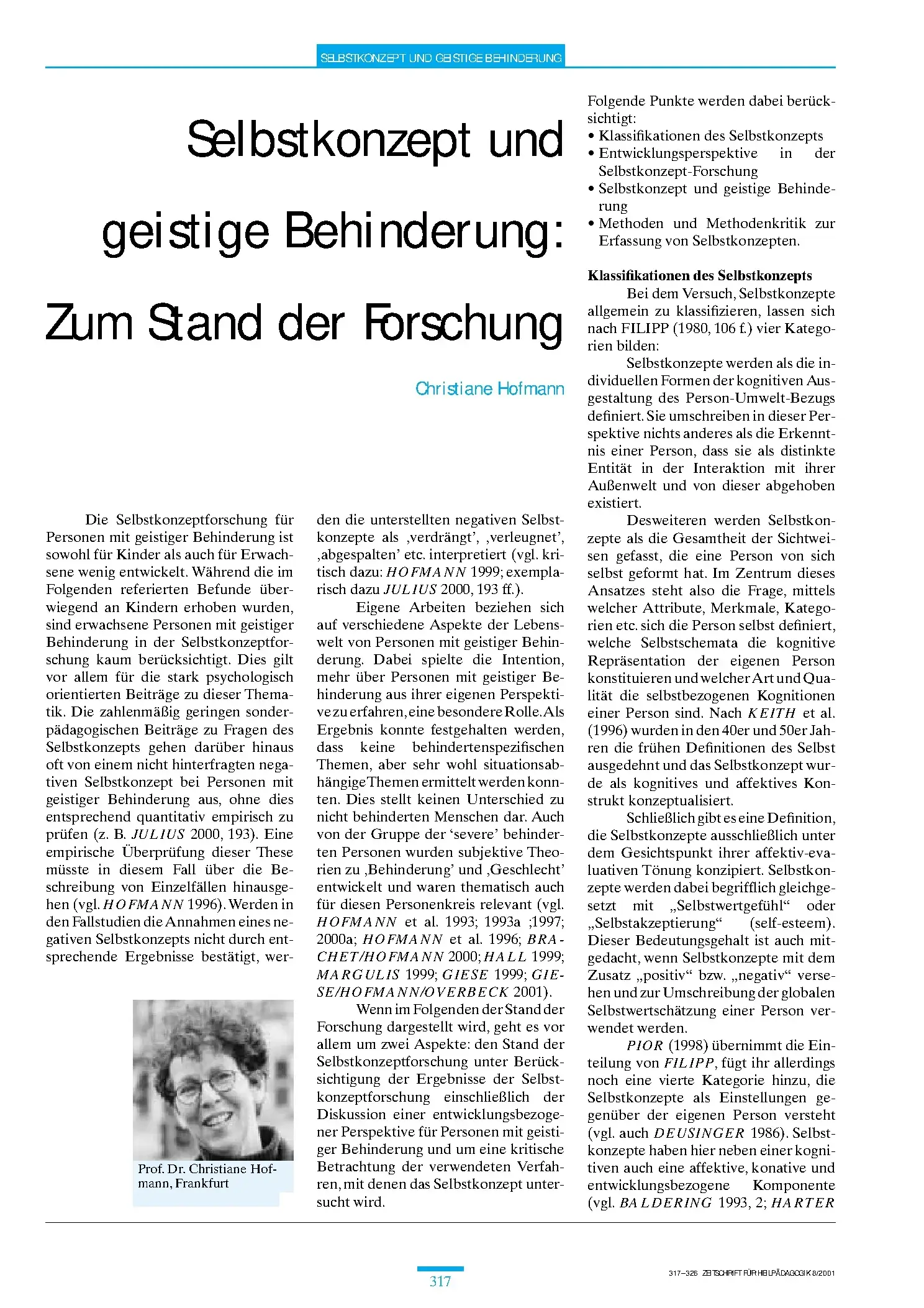 Zeitschrift für Heilpädagogik Artikel