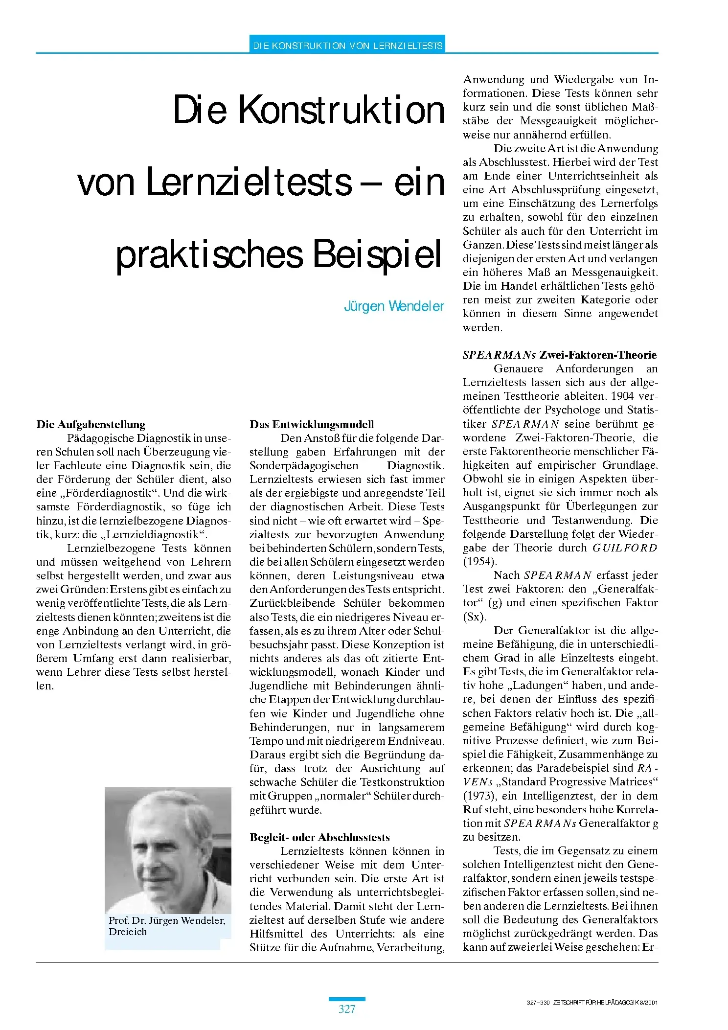 Zeitschrift für Heilpädagogik Artikel