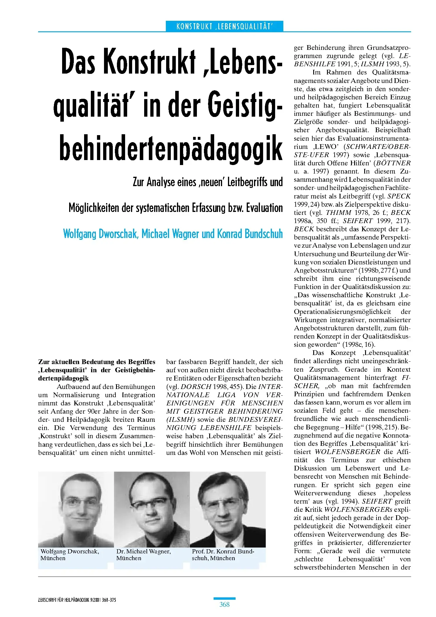 Zeitschrift für Heilpädagogik Artikel