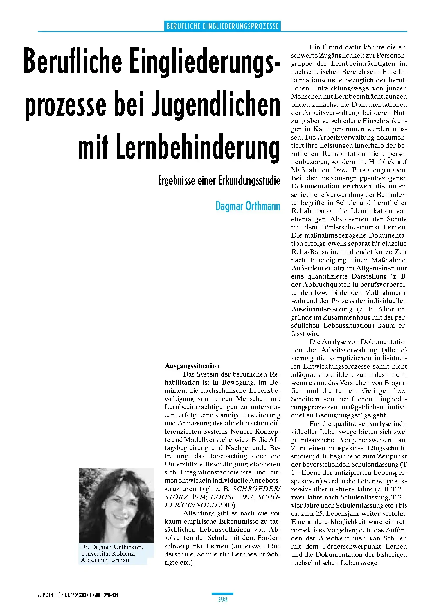 Zeitschrift für Heilpädagogik Artikel