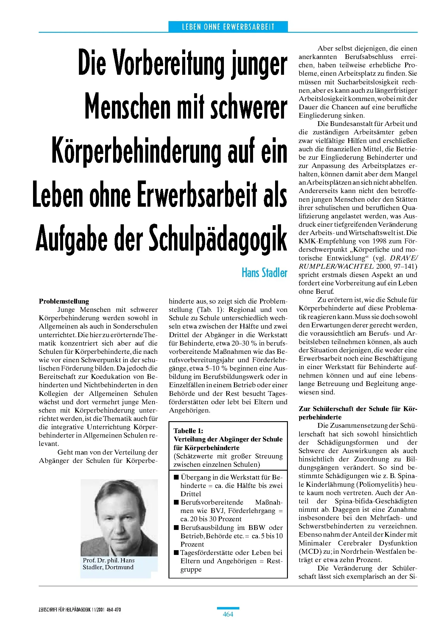 Zeitschrift für Heilpädagogik Artikel