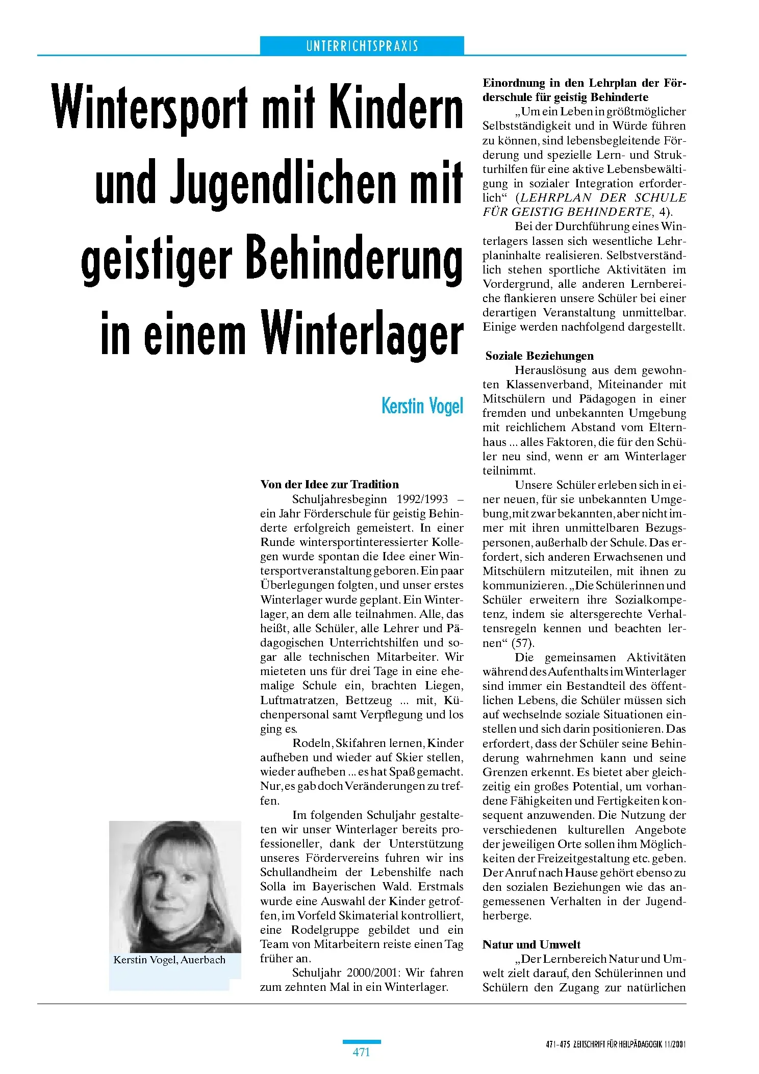 Zeitschrift für Heilpädagogik Artikel