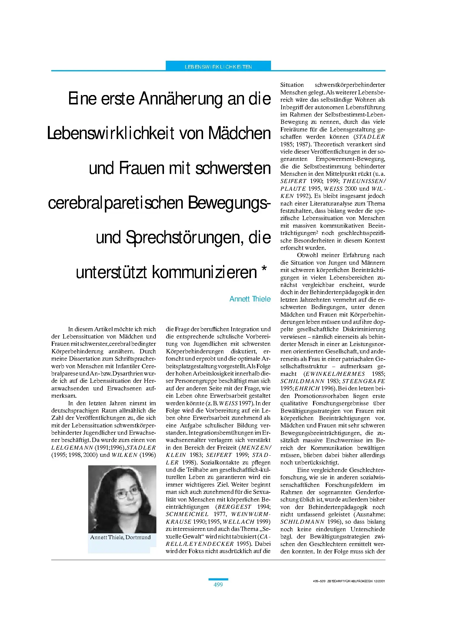 Zeitschrift für Heilpädagogik Artikel