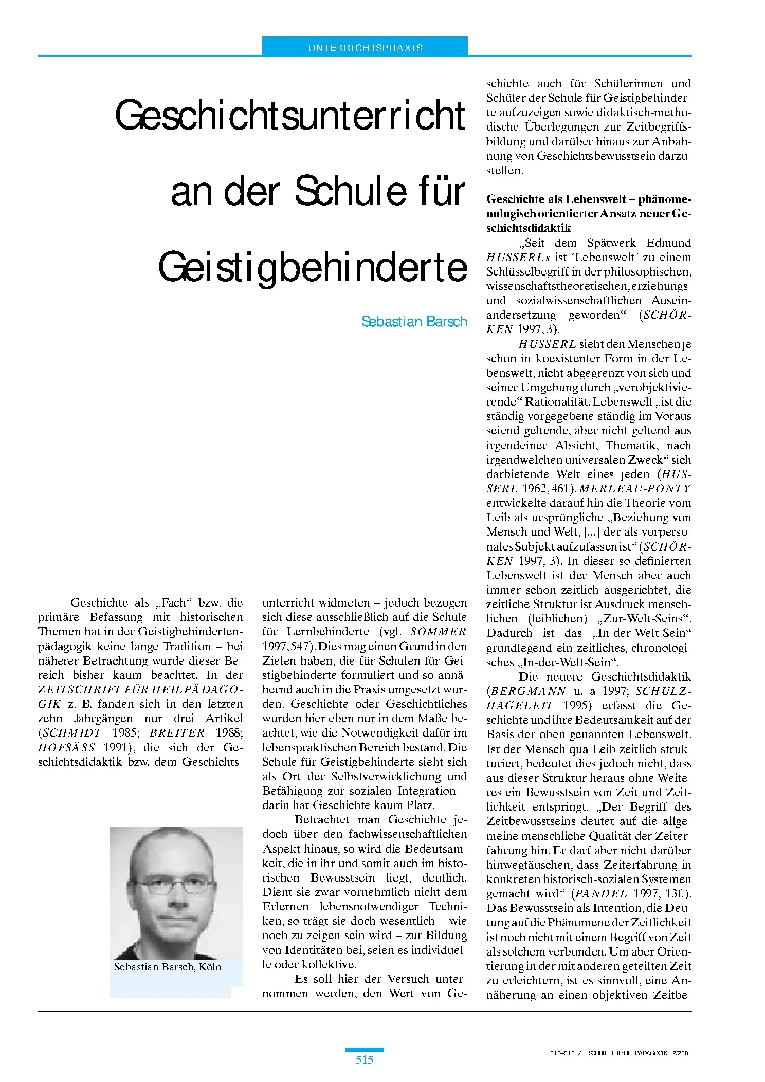 Zeitschrift für Heilpädagogik Artikel