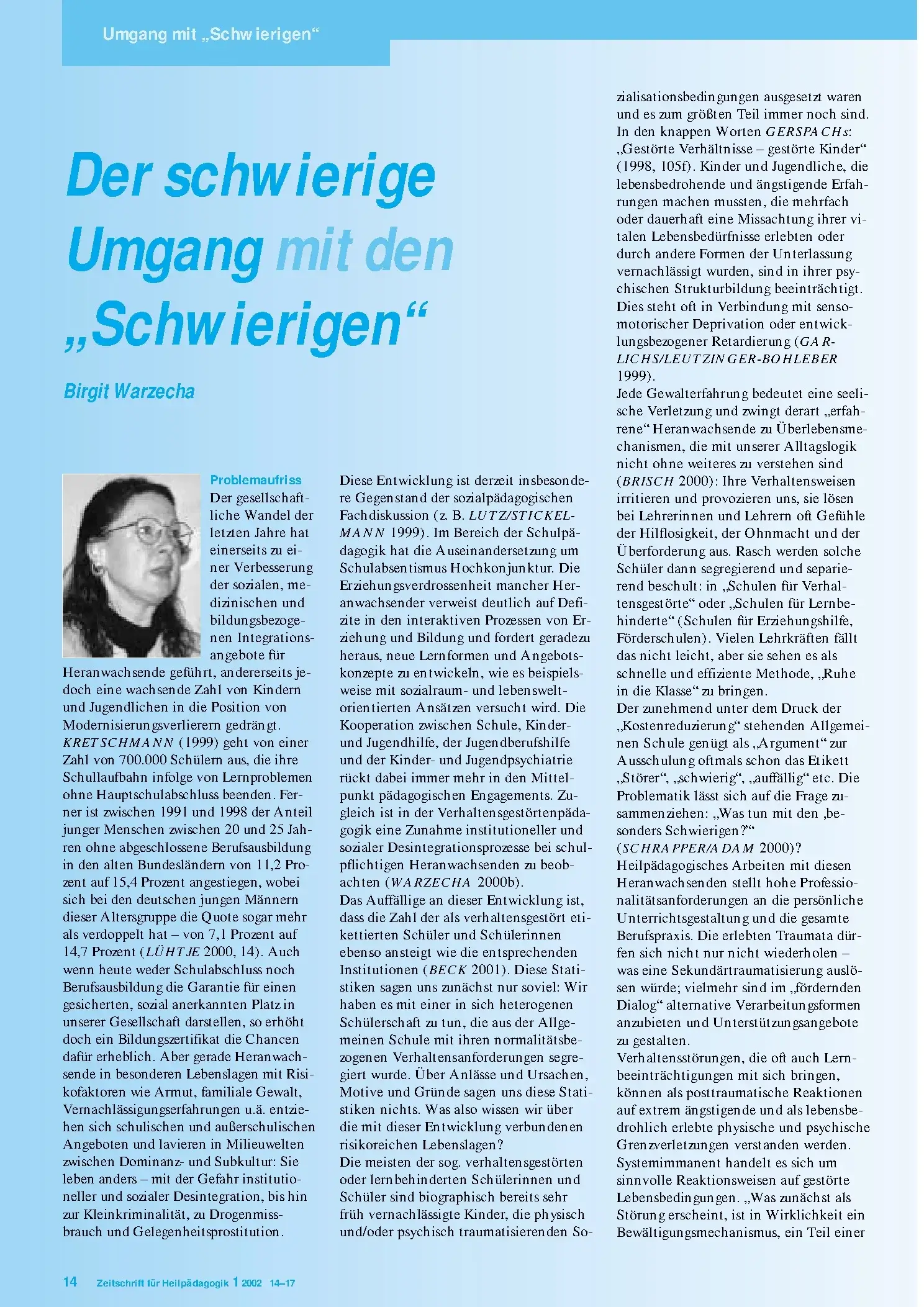 Zeitschrift für Heilpädagogik Artikel