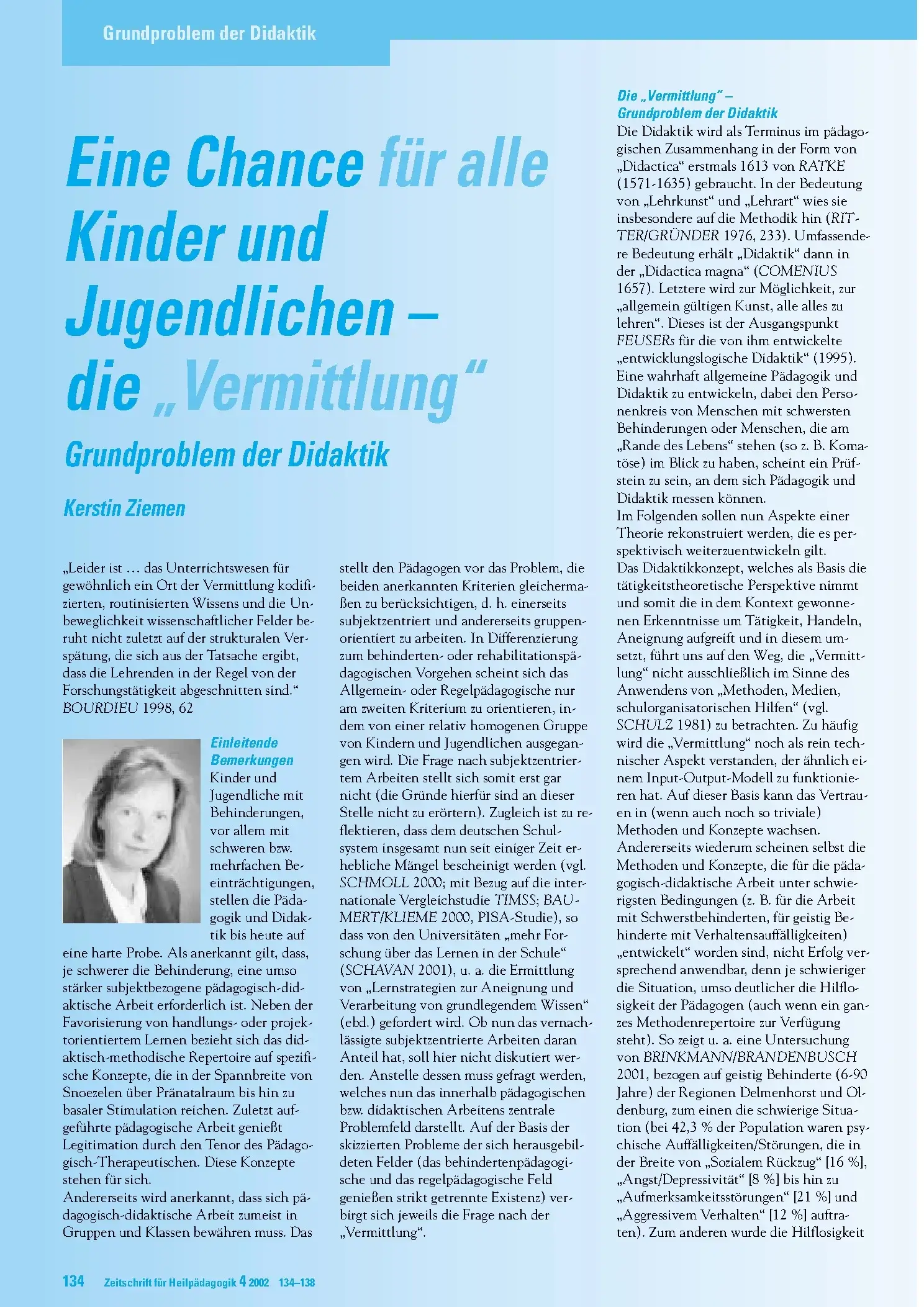 Zeitschrift für Heilpädagogik Artikel