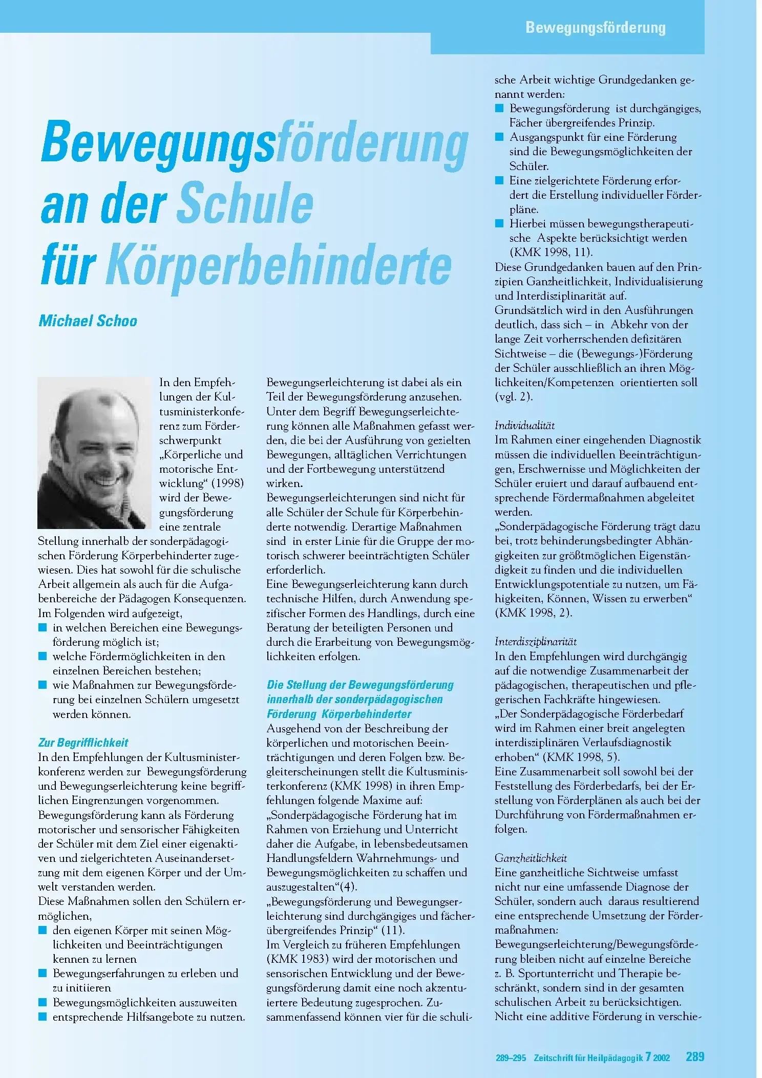 Zeitschrift für Heilpädagogik Artikel