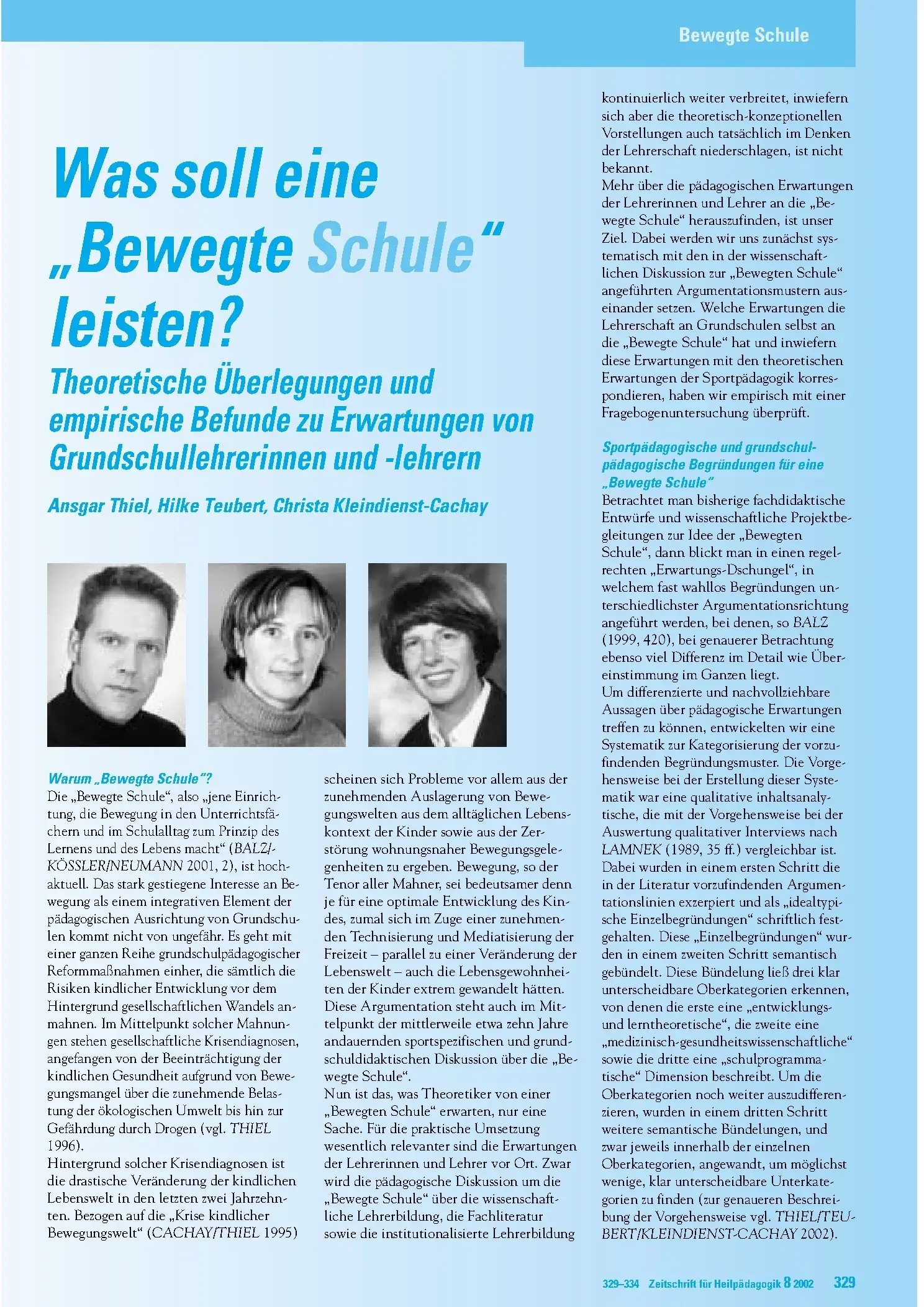 Zeitschrift für Heilpädagogik Artikel