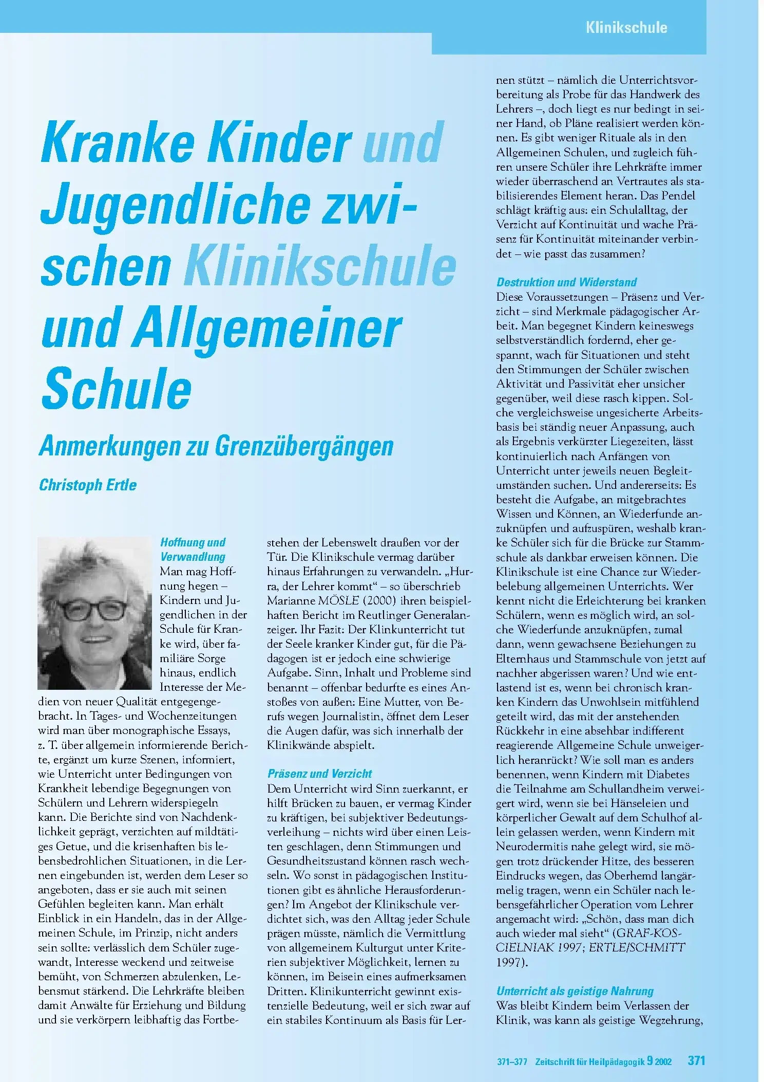 Zeitschrift für Heilpädagogik Artikel