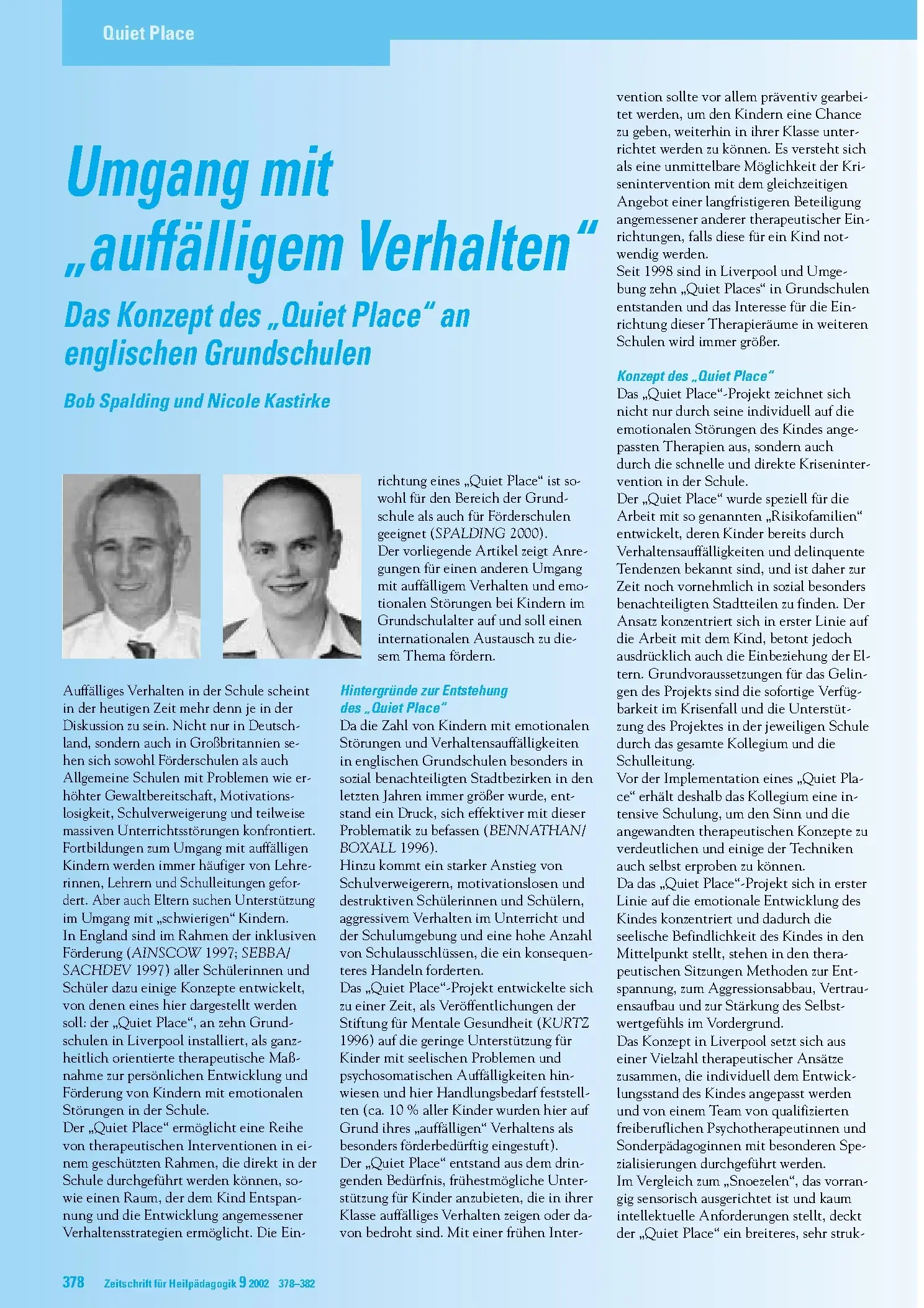 Zeitschrift für Heilpädagogik Artikel