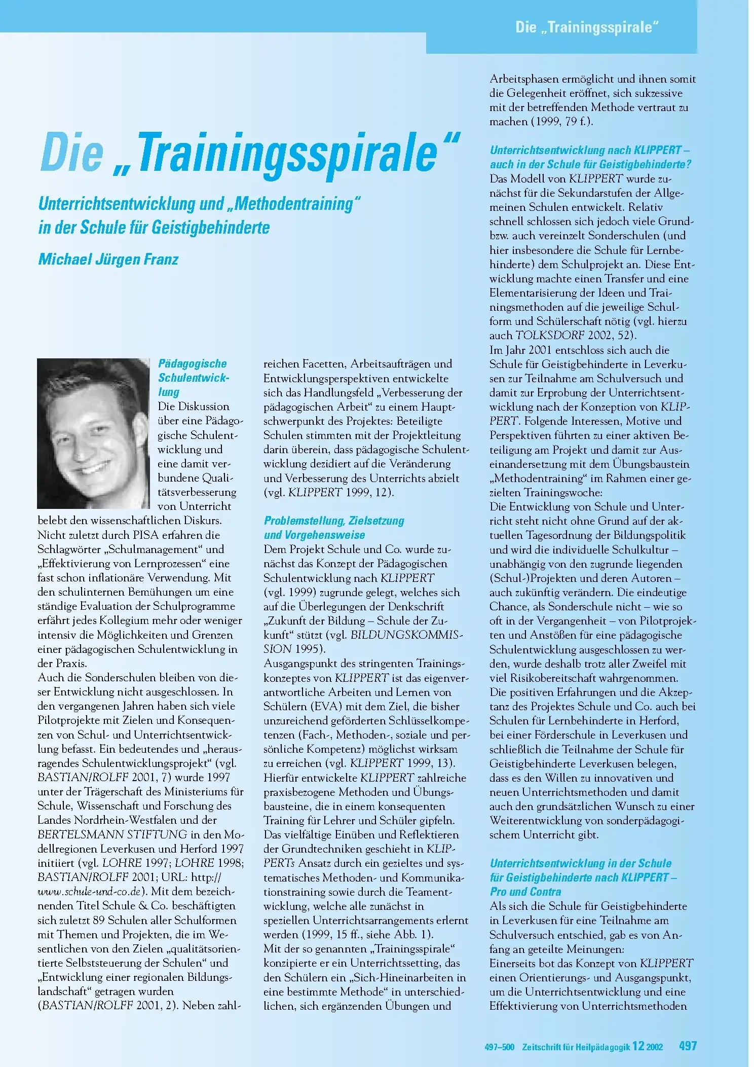 Zeitschrift für Heilpädagogik Artikel