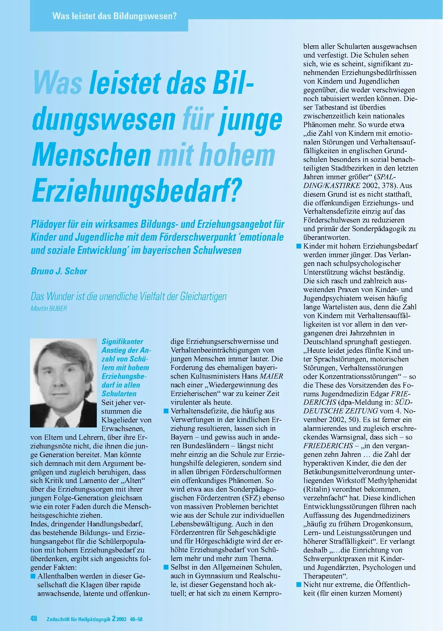 Zeitschrift für Heilpädagogik Artikel