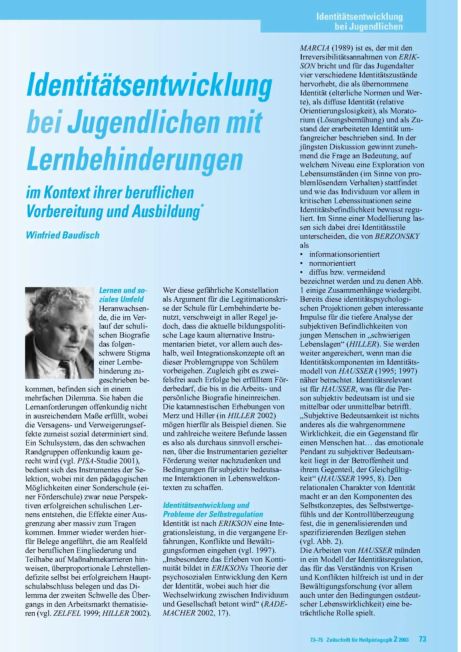 Zeitschrift für Heilpädagogik Artikel