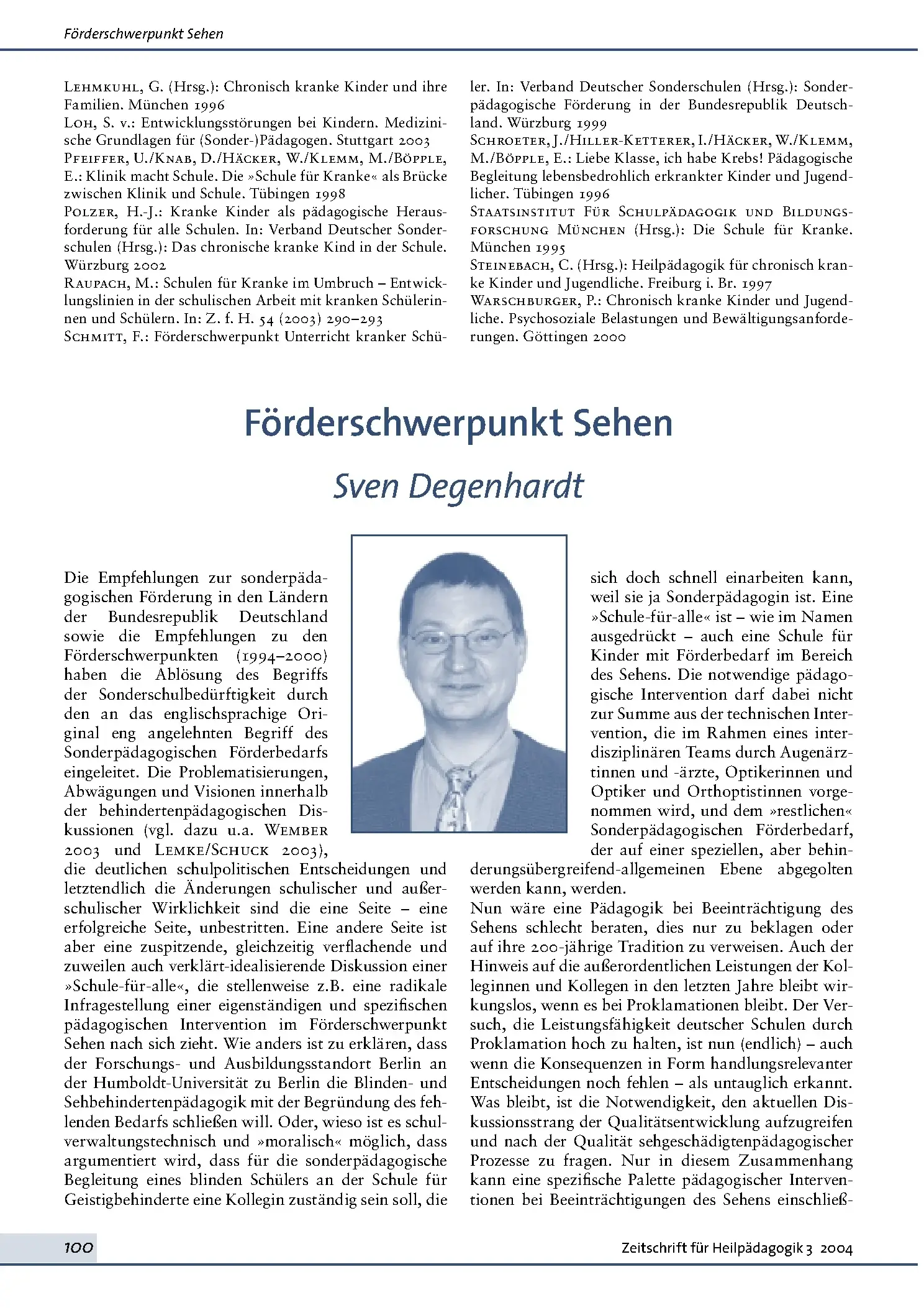 Zeitschrift für Heilpädagogik Artikel