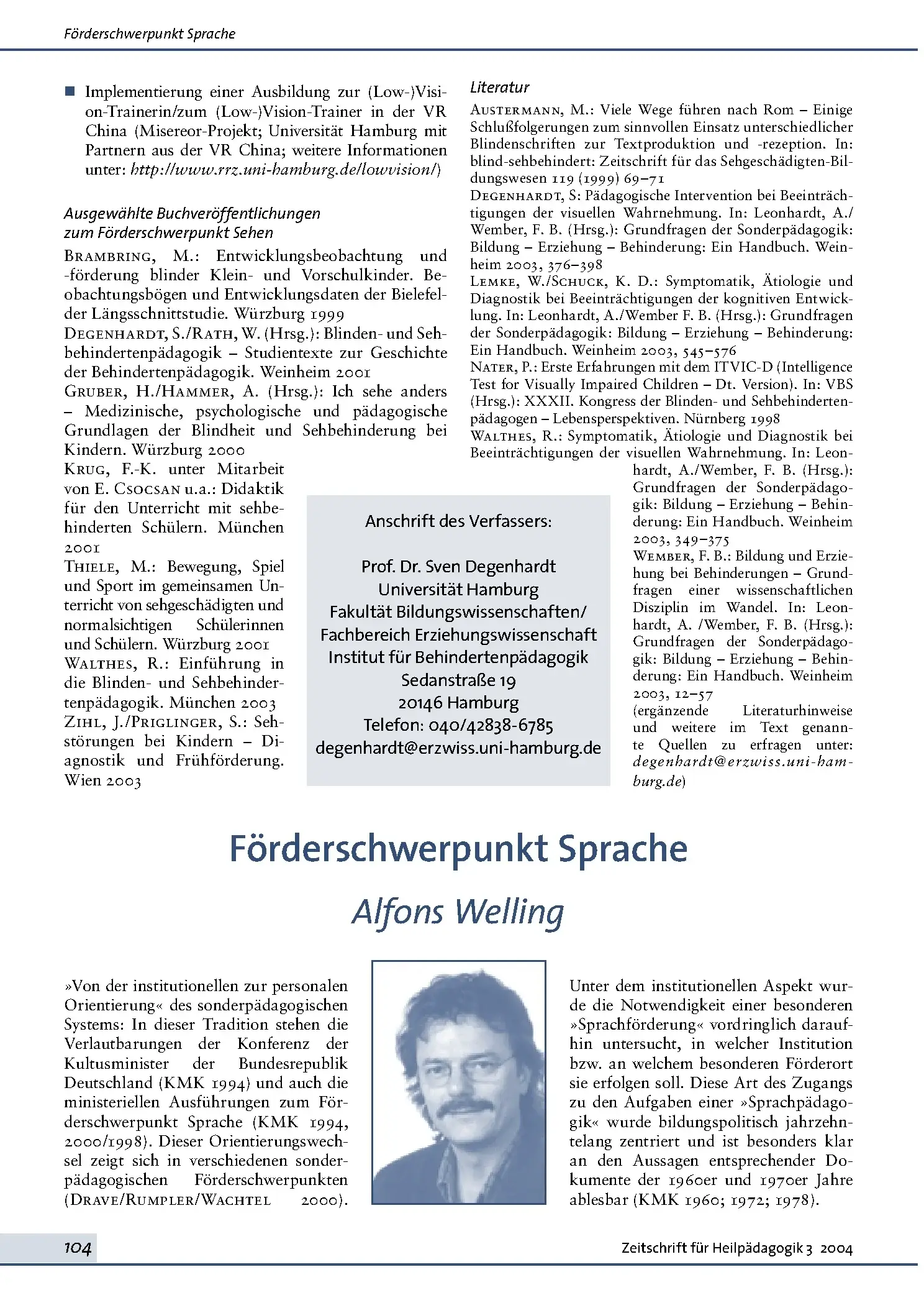 Zeitschrift für Heilpädagogik Artikel