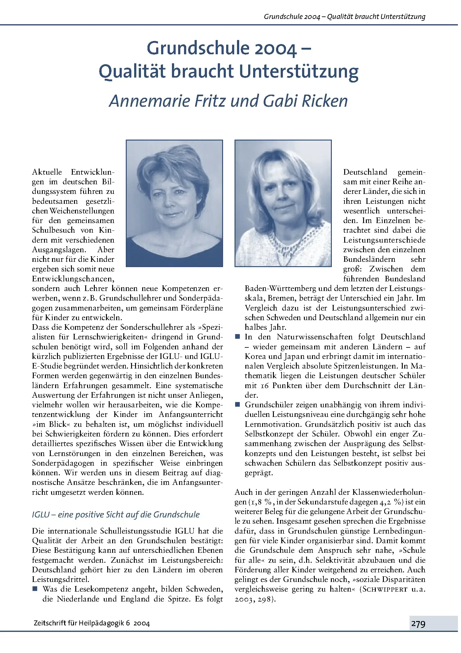 Zeitschrift für Heilpädagogik Artikel
