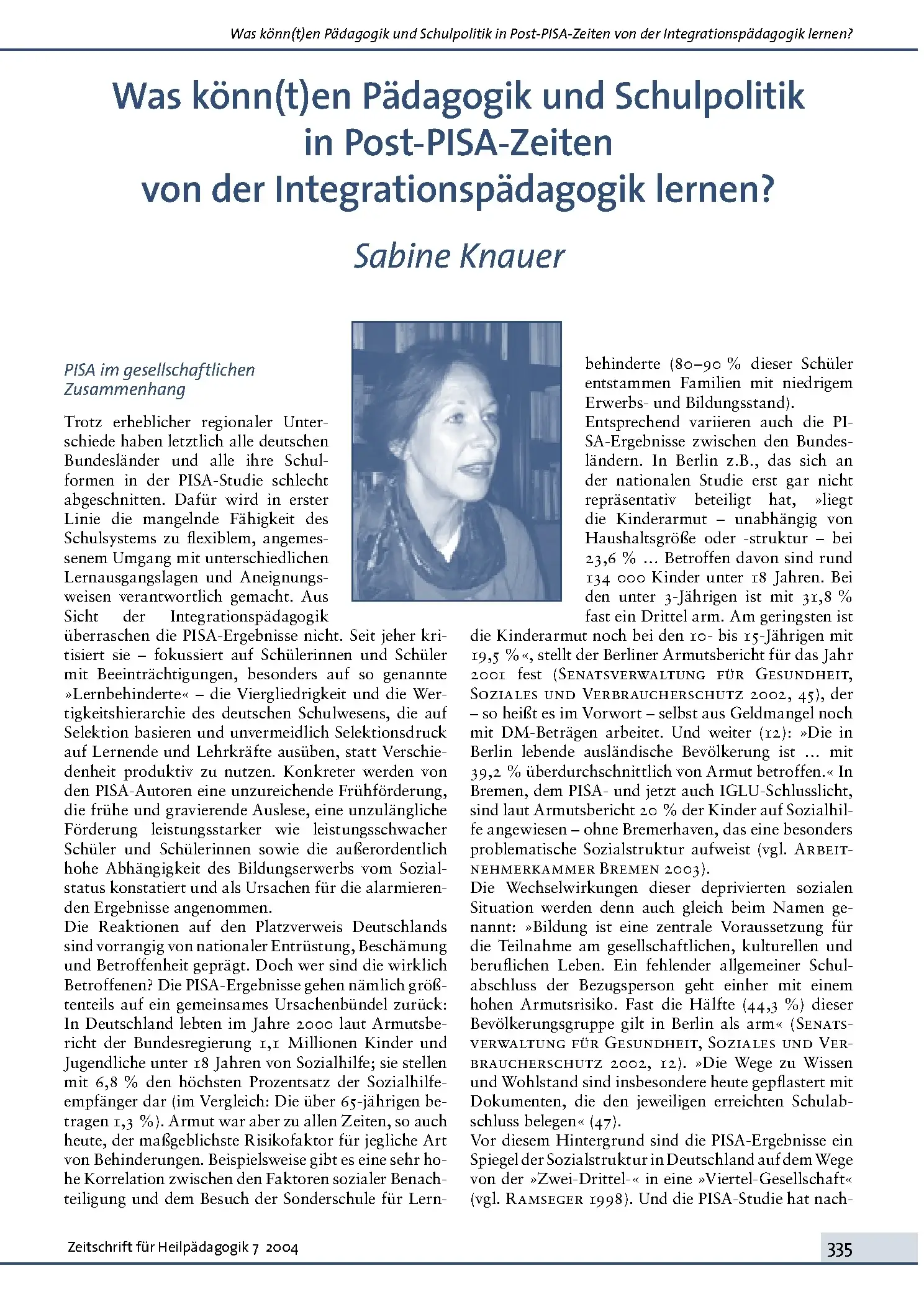Zeitschrift für Heilpädagogik Artikel