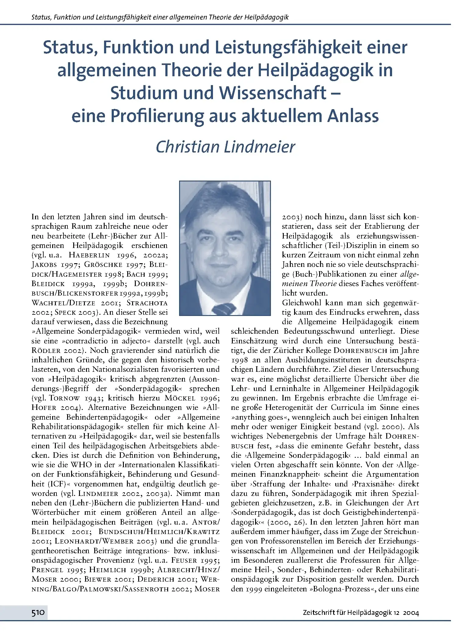 Zeitschrift für Heilpädagogik Artikel