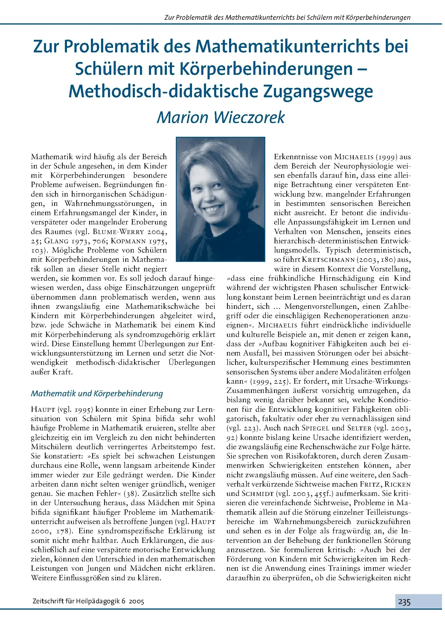 Zeitschrift für Heilpädagogik Artikel