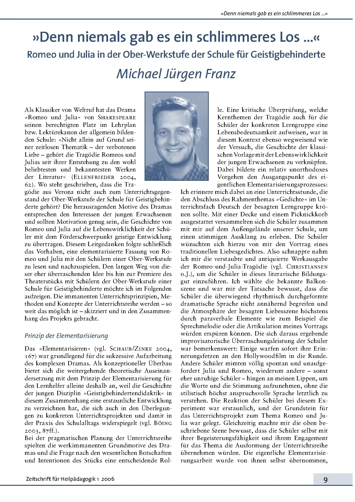 Zeitschrift für Heilpädagogik Artikel