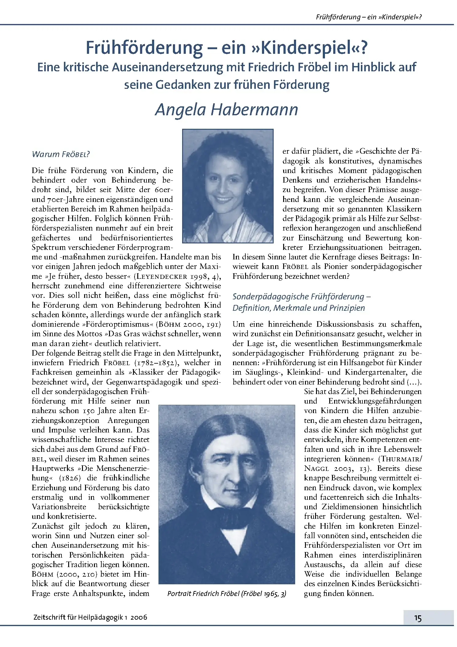 Zeitschrift für Heilpädagogik Artikel