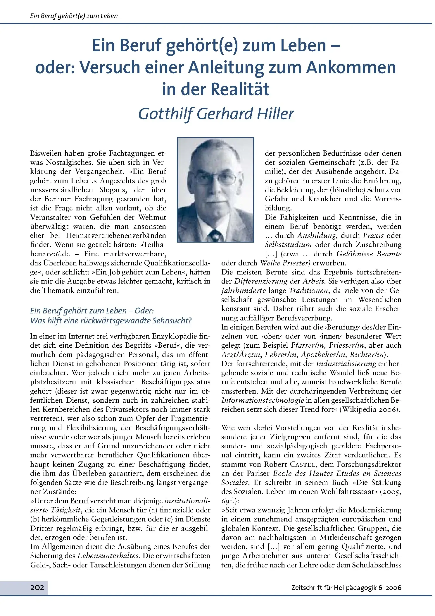 Zeitschrift für Heilpädagogik Artikel