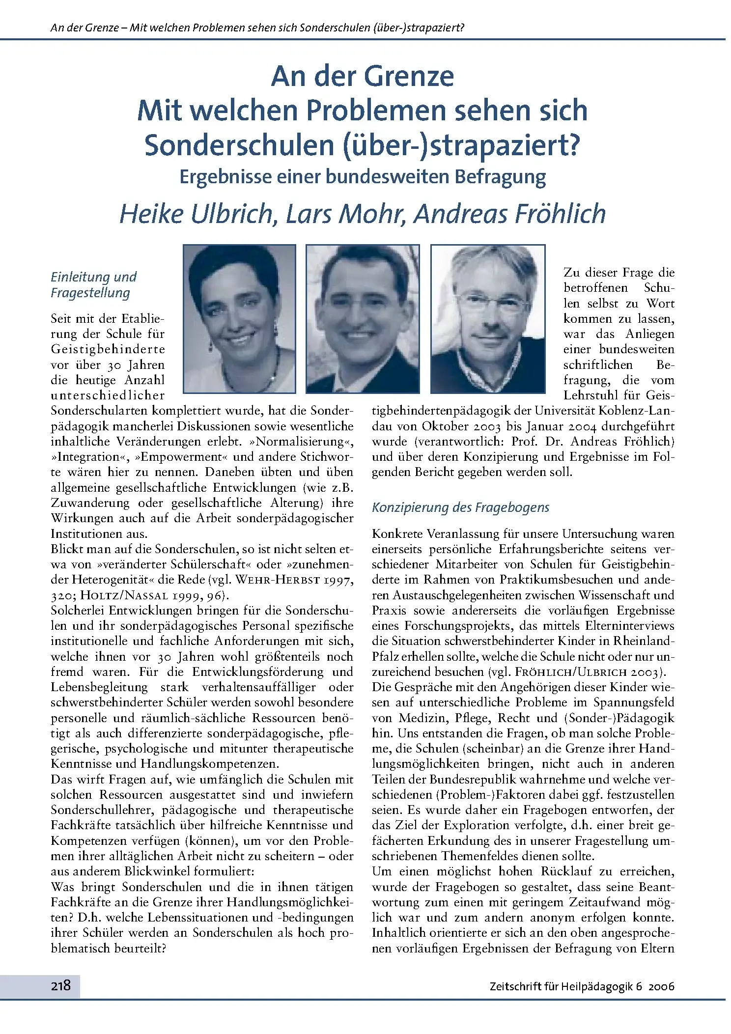 Zeitschrift für Heilpädagogik Artikel