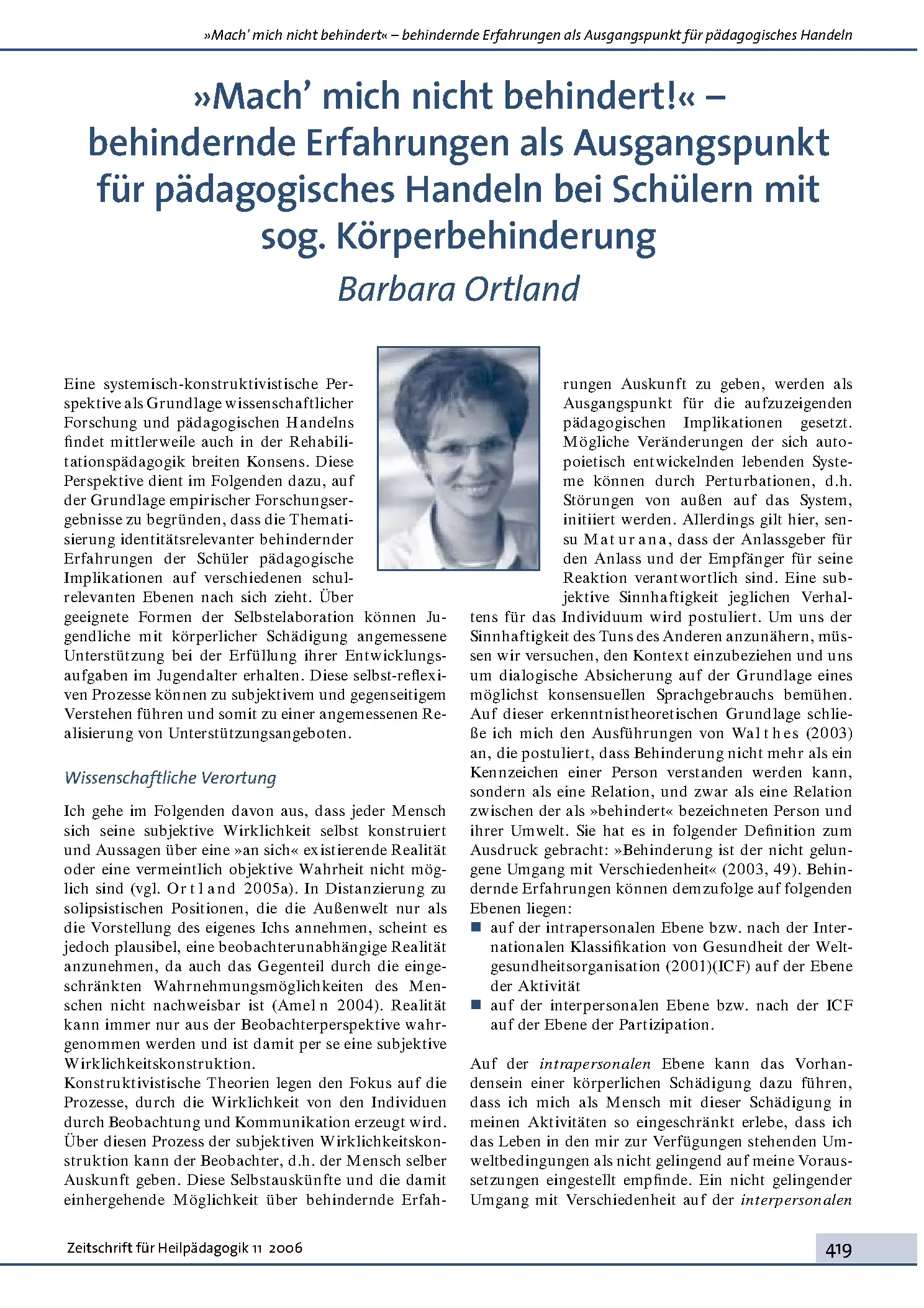 Zeitschrift für Heilpädagogik Artikel