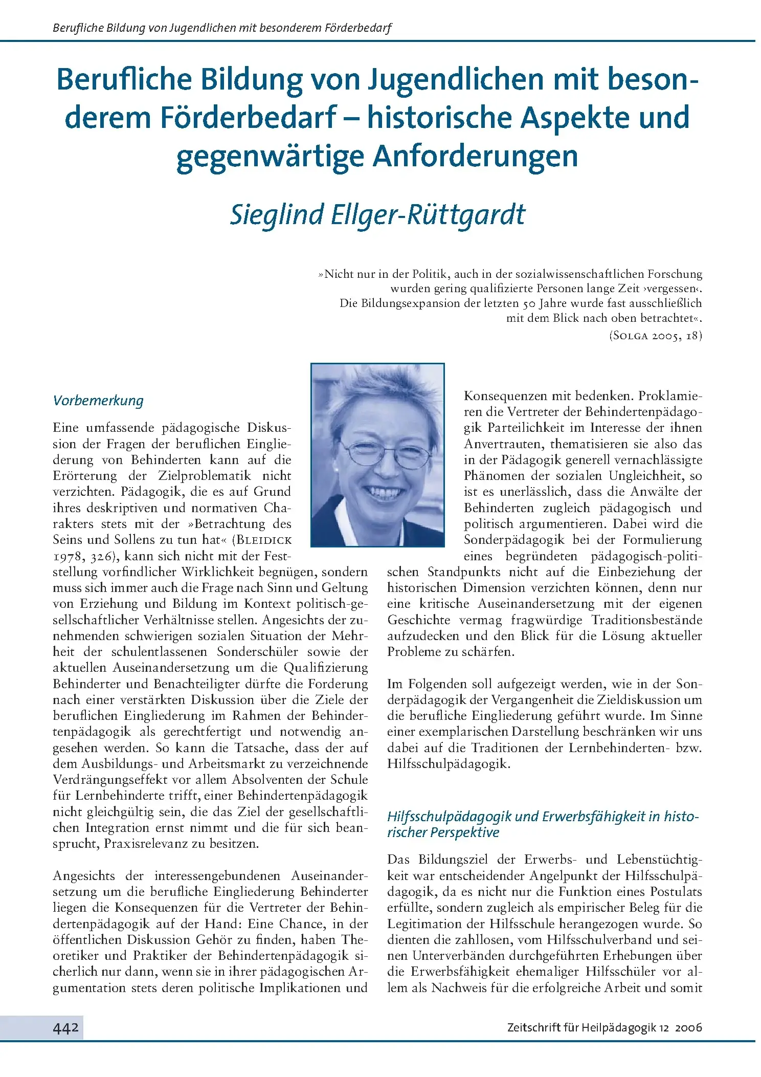 Zeitschrift für Heilpädagogik Artikel