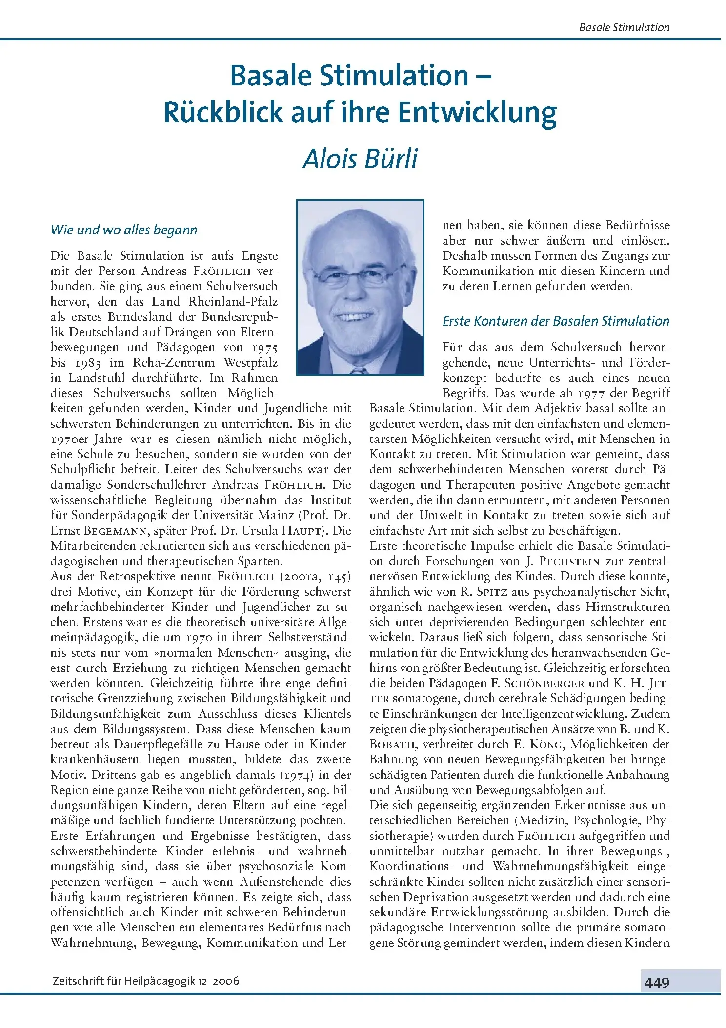 Zeitschrift für Heilpädagogik Artikel