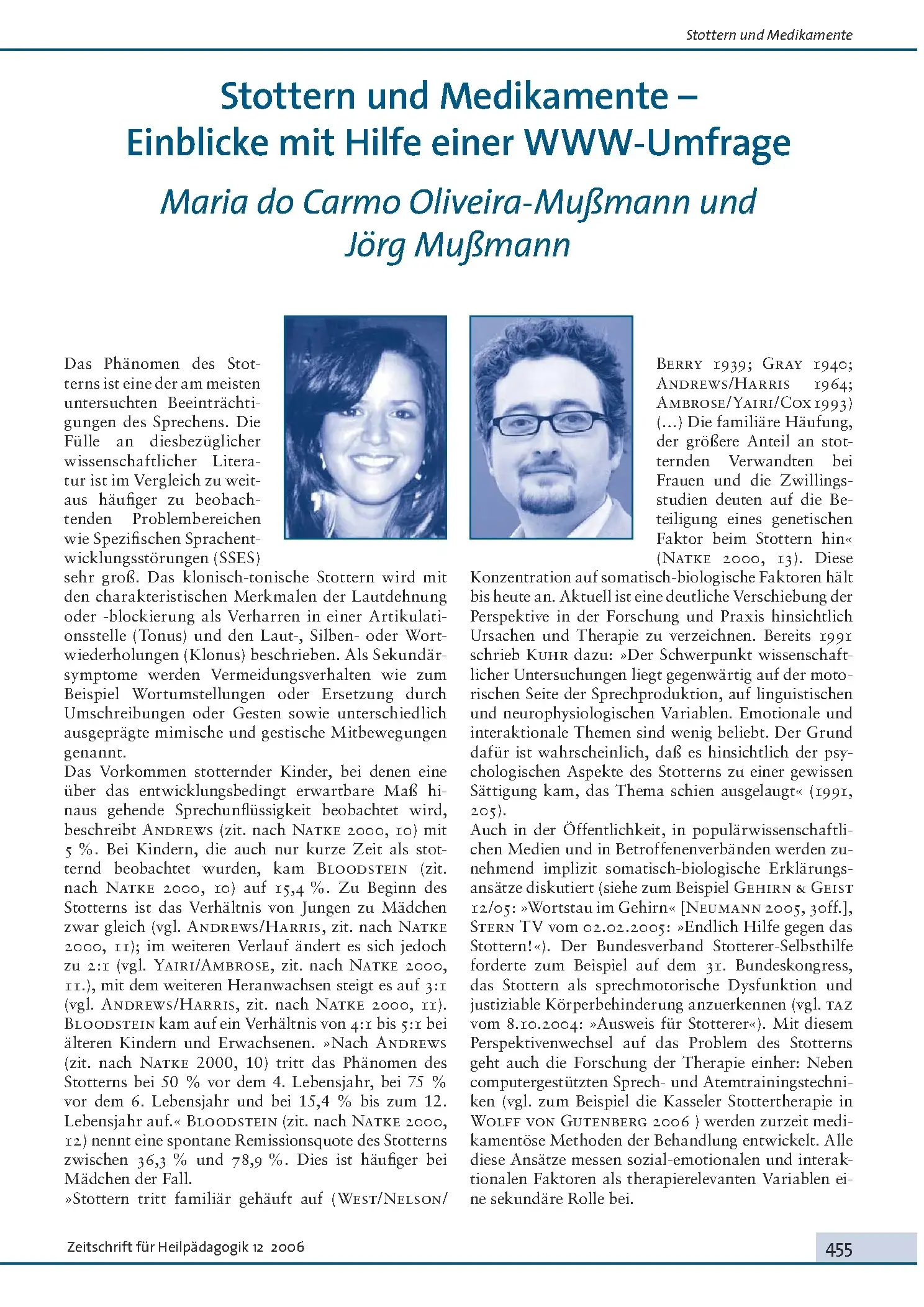 Zeitschrift für Heilpädagogik Artikel