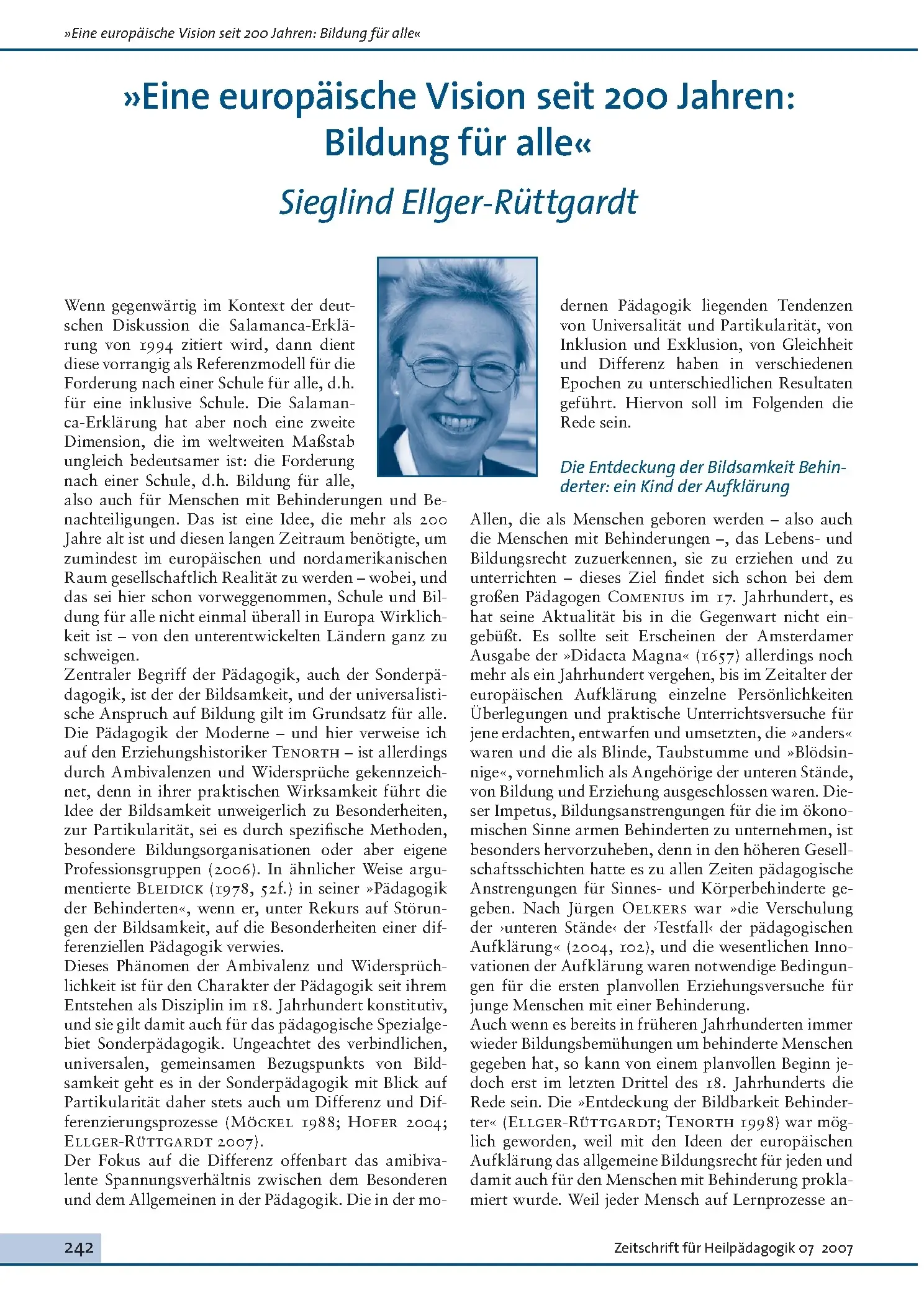 Zeitschrift für Heilpädagogik Artikel