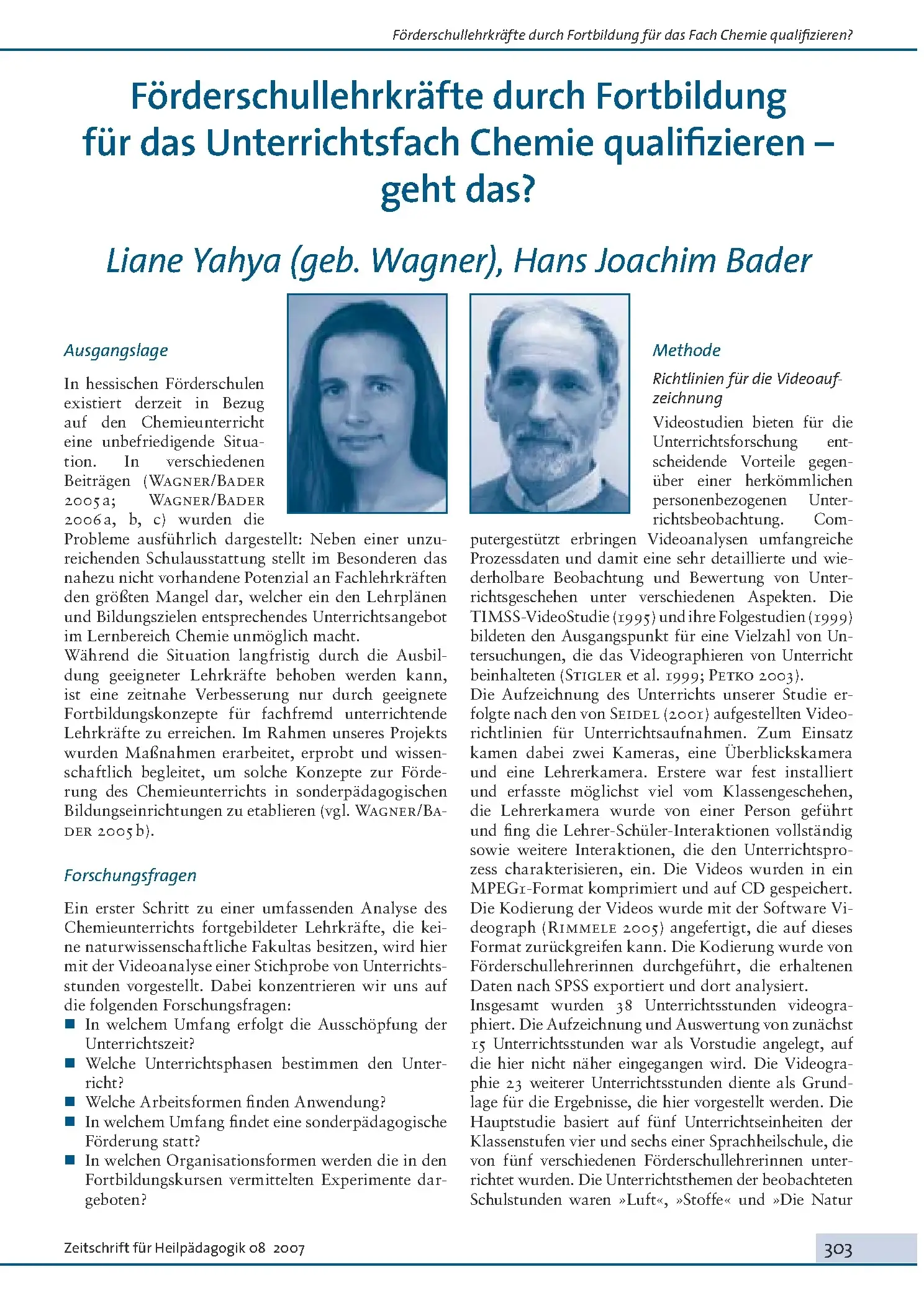 Zeitschrift für Heilpädagogik Artikel