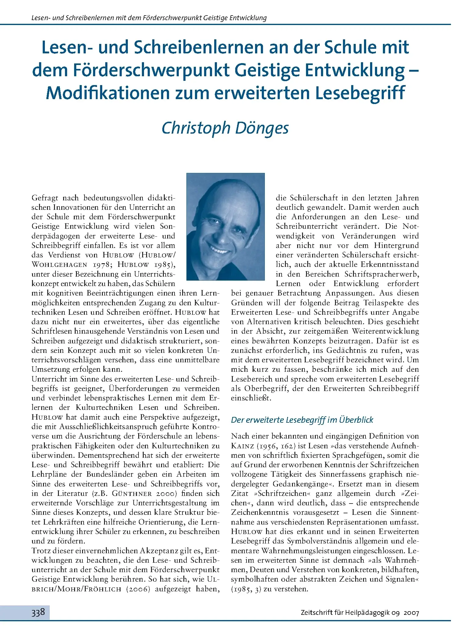 Zeitschrift für Heilpädagogik Artikel