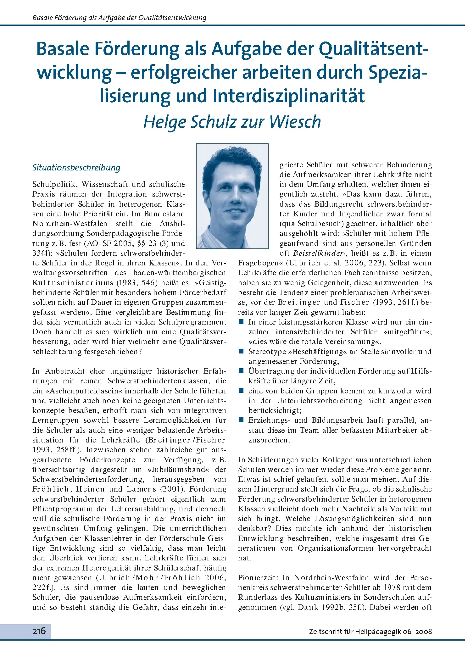 Zeitschrift für Heilpädagogik Artikel