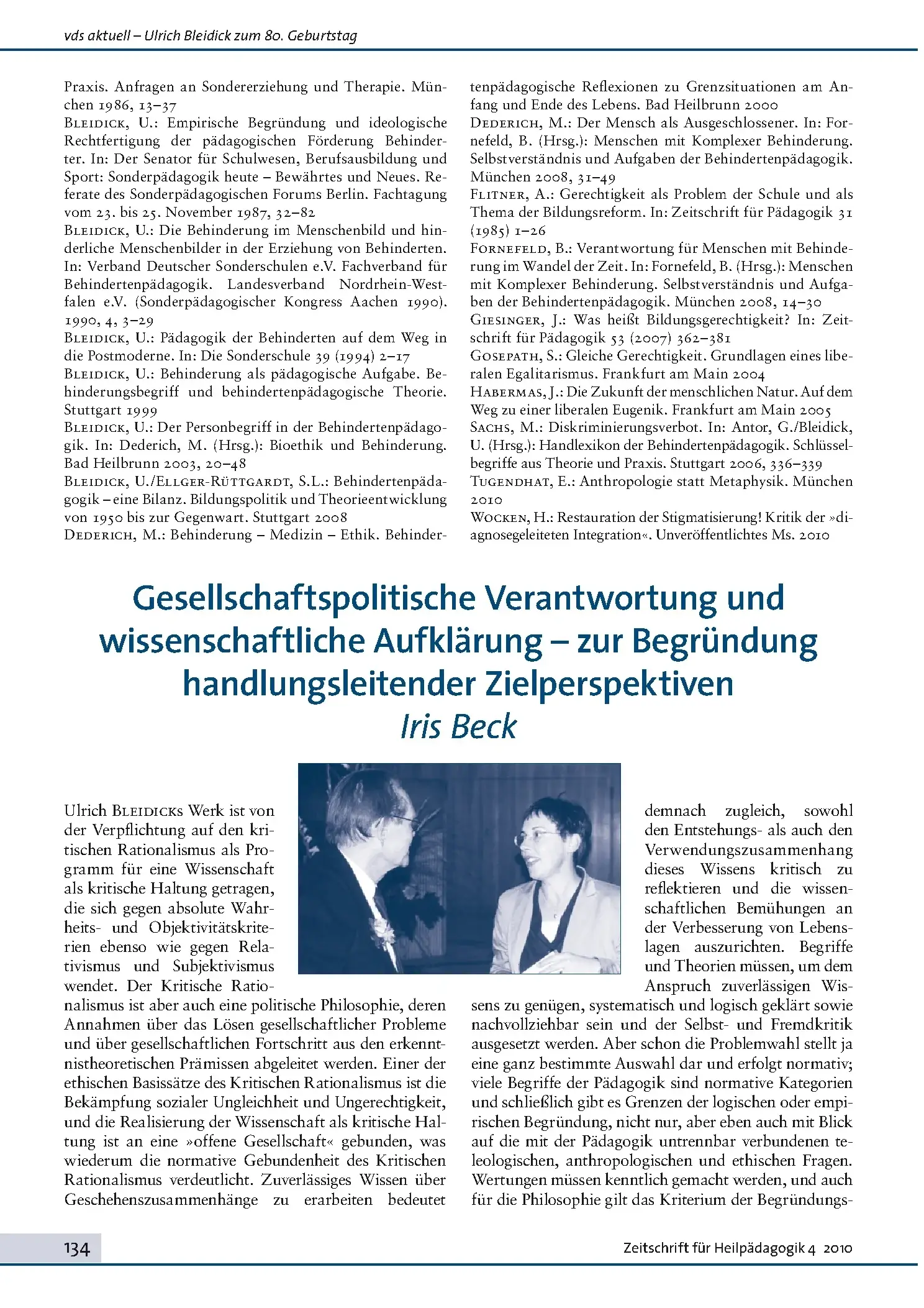 Zeitschrift für Heilpädagogik Artikel