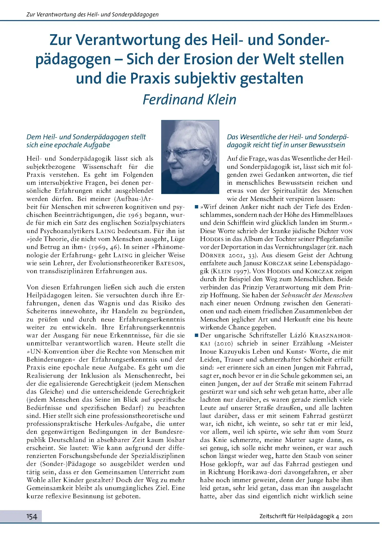 Zeitschrift für Heilpädagogik Artikel