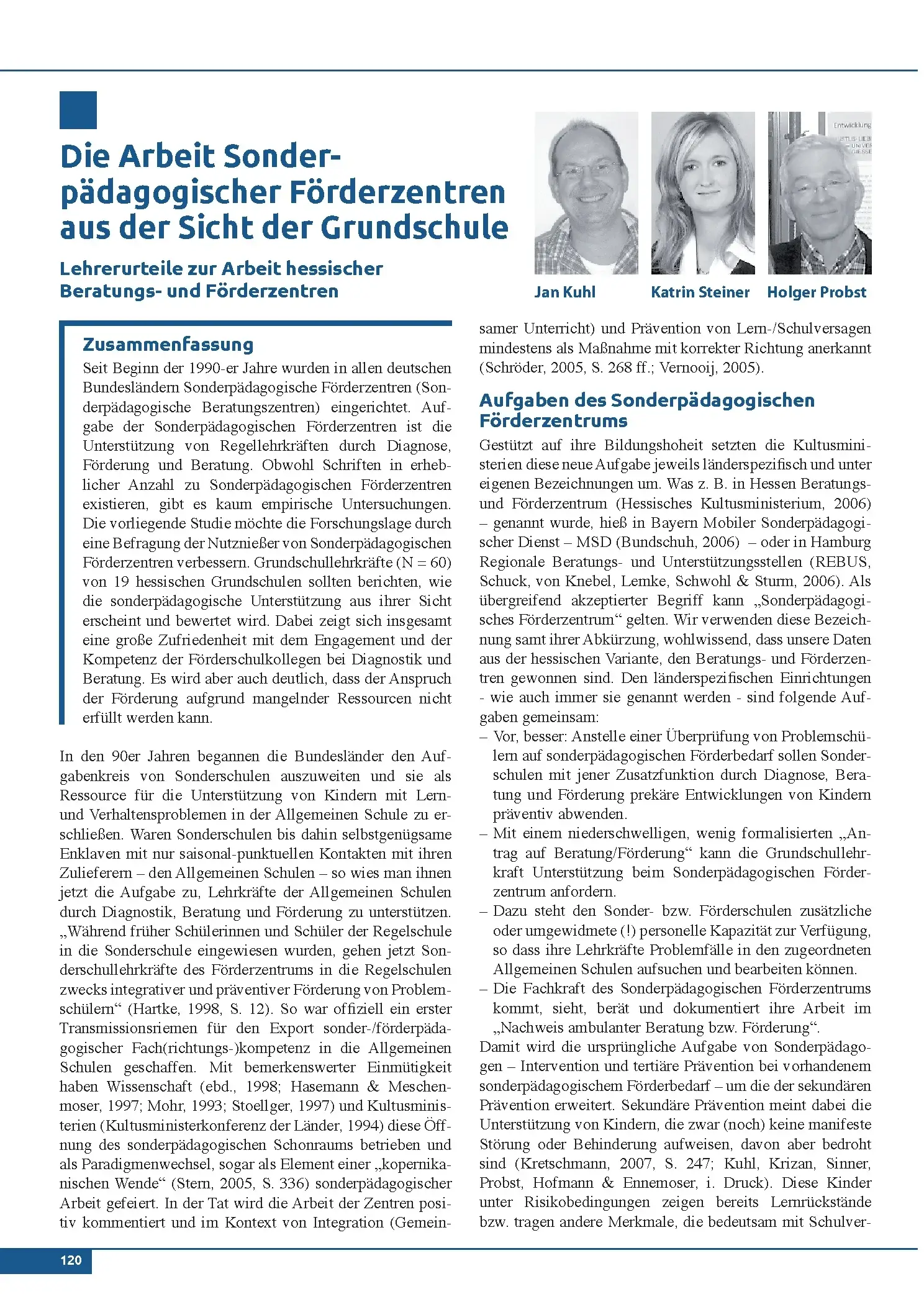 Zeitschrift für Heilpädagogik Artikel