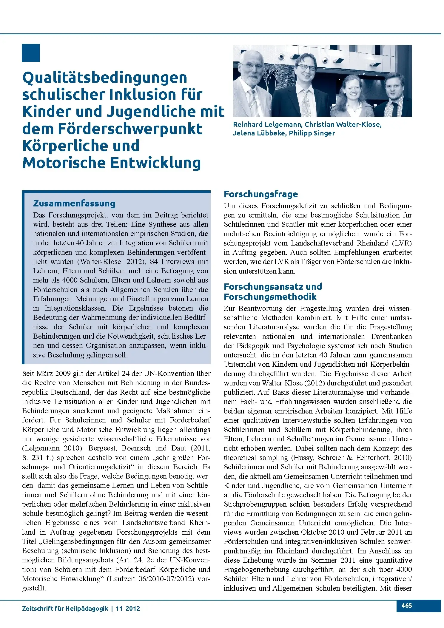 Zeitschrift für Heilpädagogik Artikel