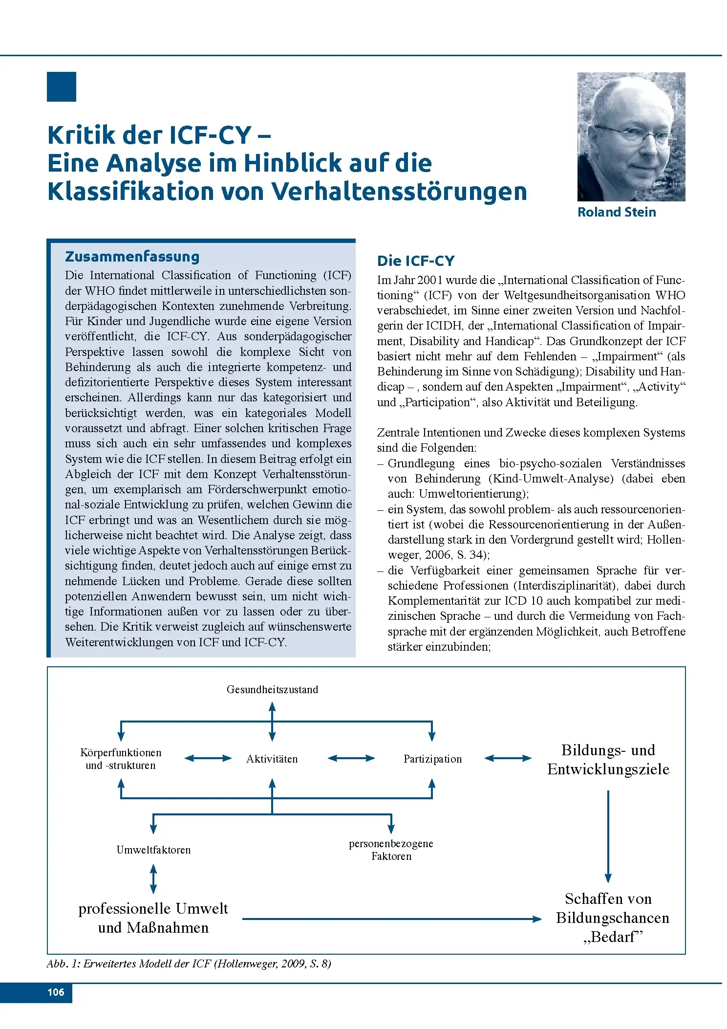 Kritik der ICF-CY - Eine Analyse im Hinblick auf die Klassifikation von Verhaltensstörungen