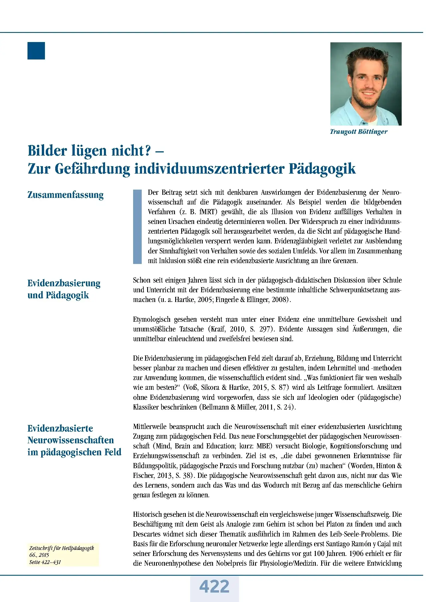 Zeitschrift für Heilpädagogik Artikel