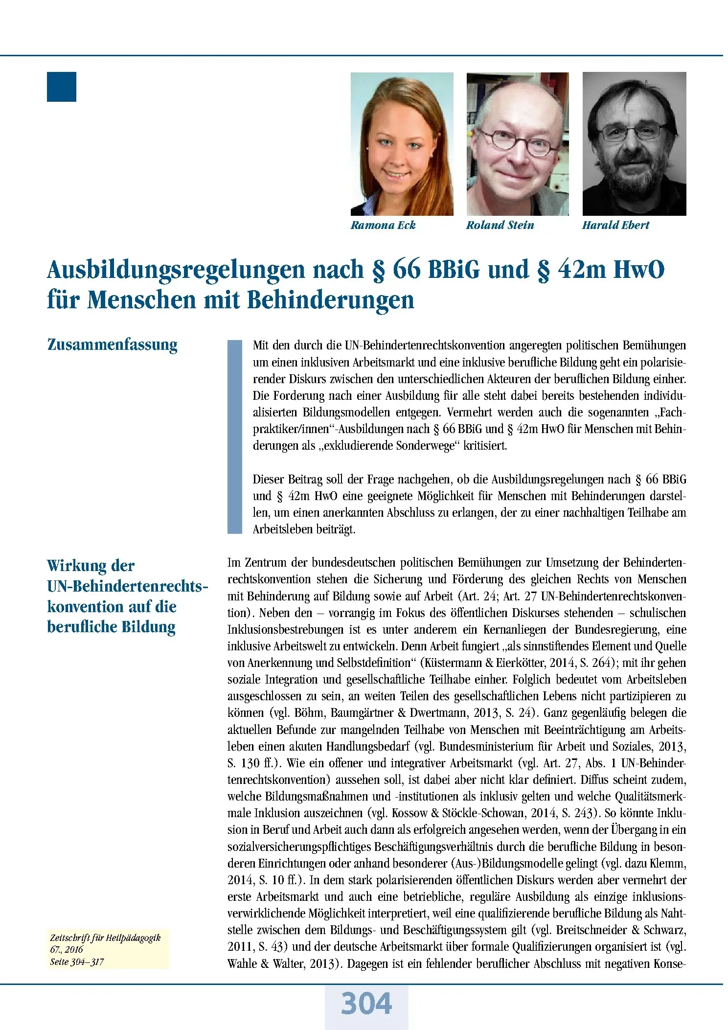 Zeitschrift für Heilpädagogik Artikel