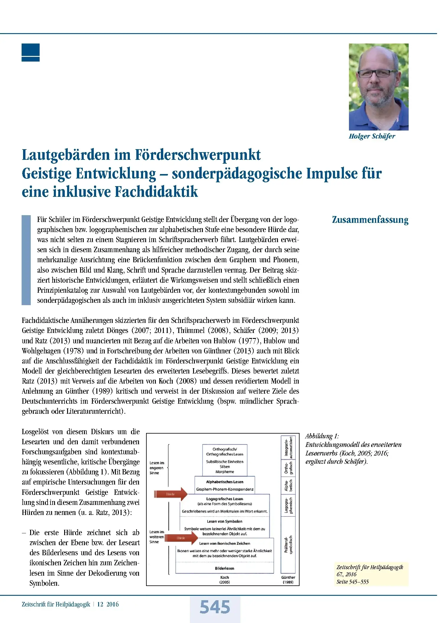 Zeitschrift für Heilpädagogik Artikel