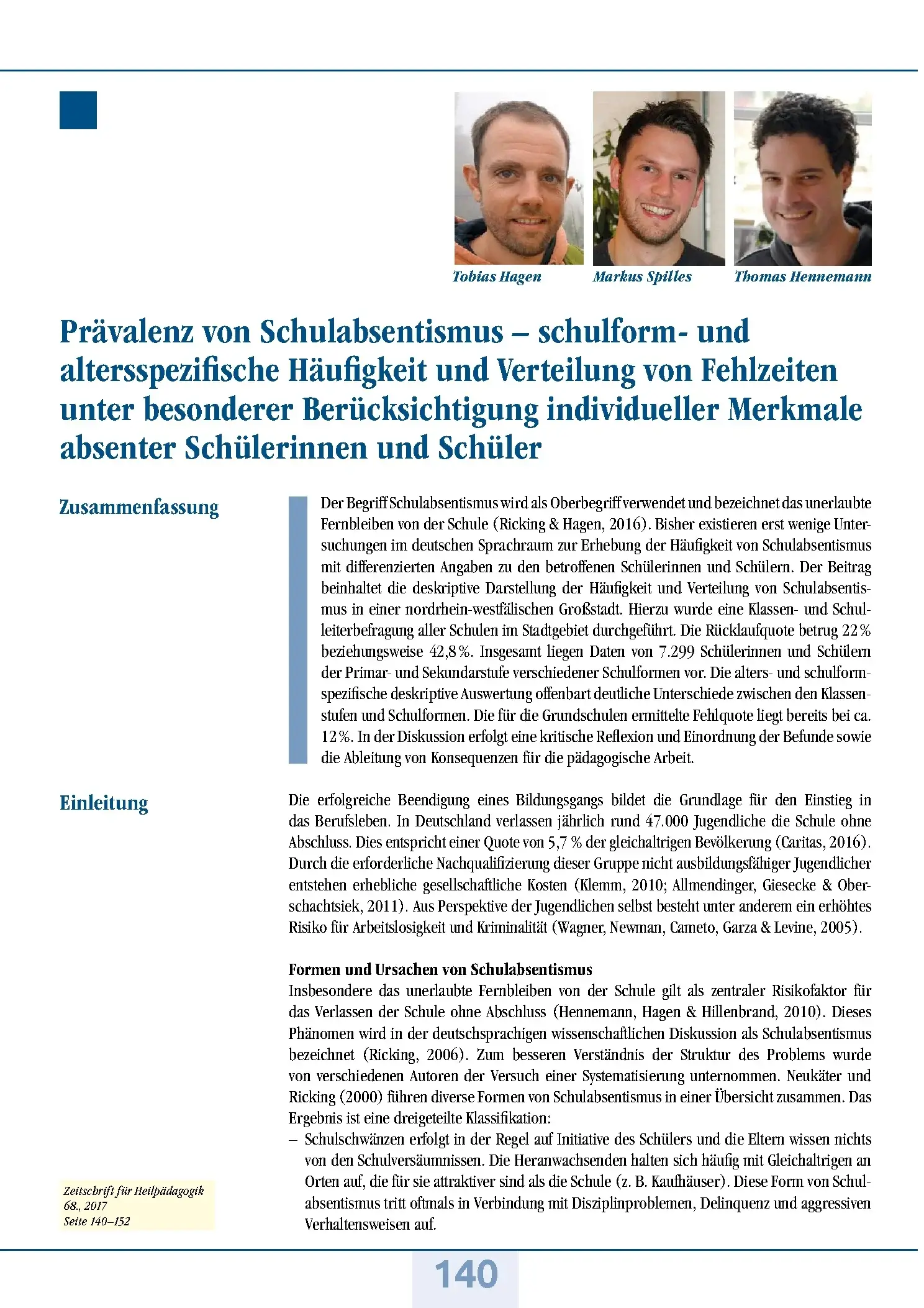 Zeitschrift für Heilpädagogik Artikel