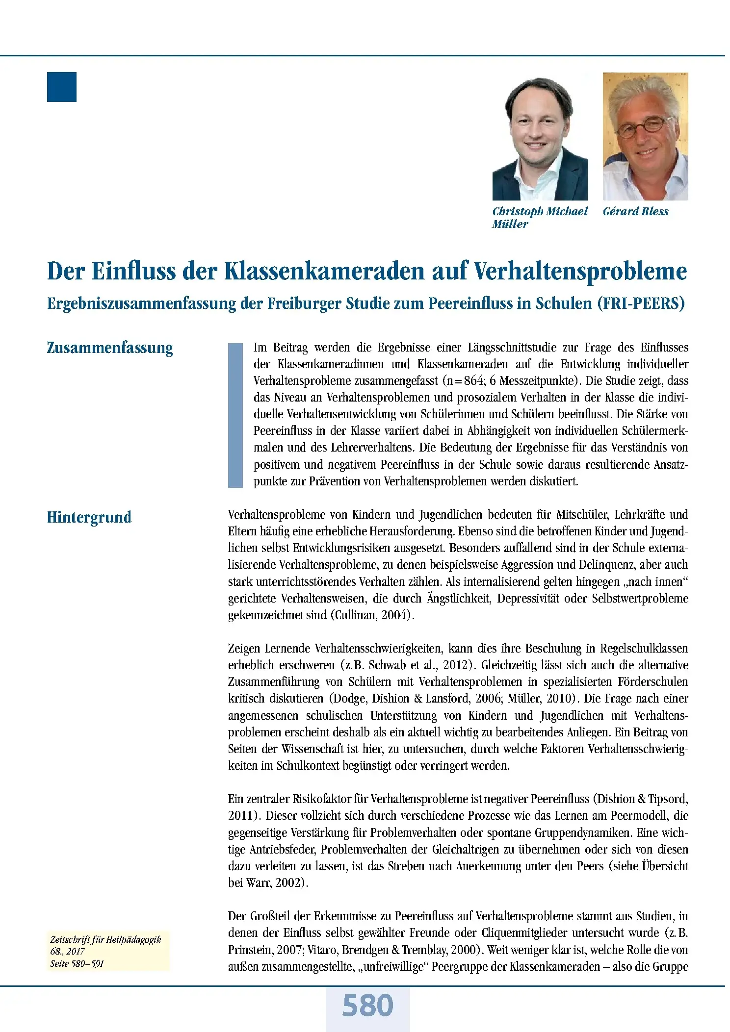 Zeitschrift für Heilpädagogik Artikel