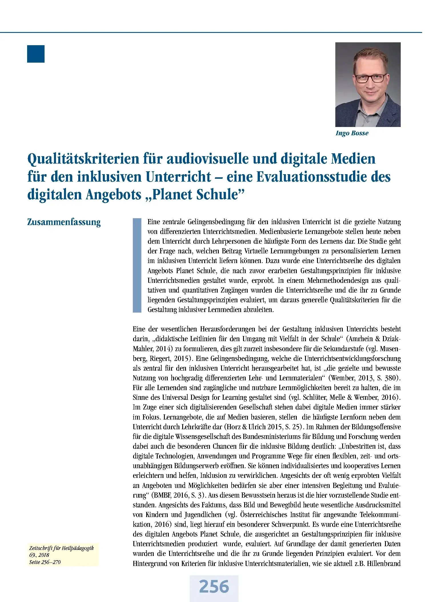Zeitschrift für Heilpädagogik Artikel